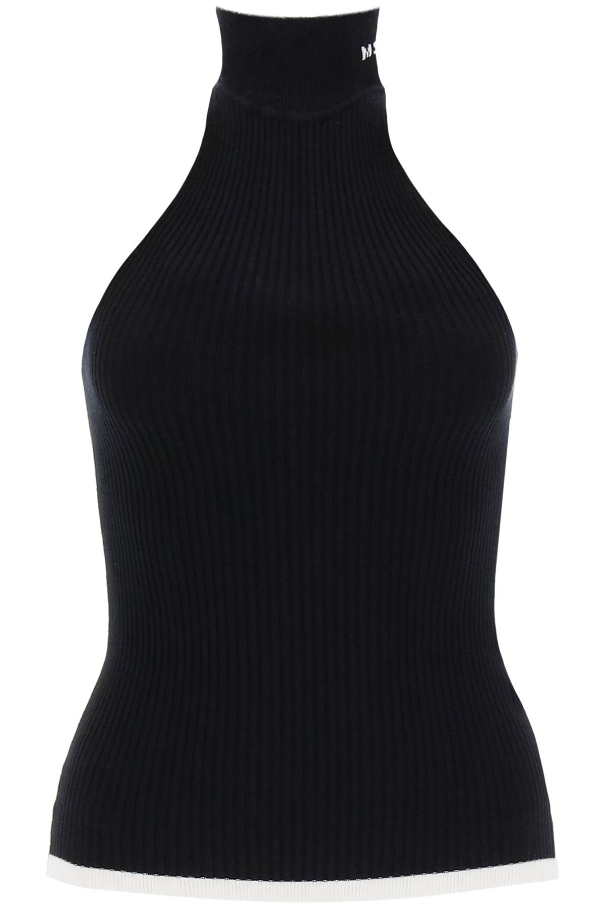 Ribbed Tank Top With Halterneck