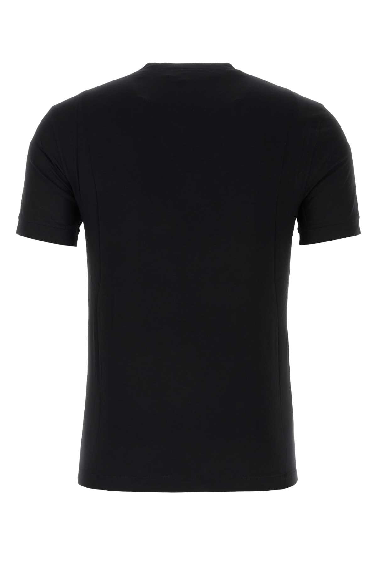 Shop Giorgio Armani Black Stretch Viscose T-shirt In Nero
