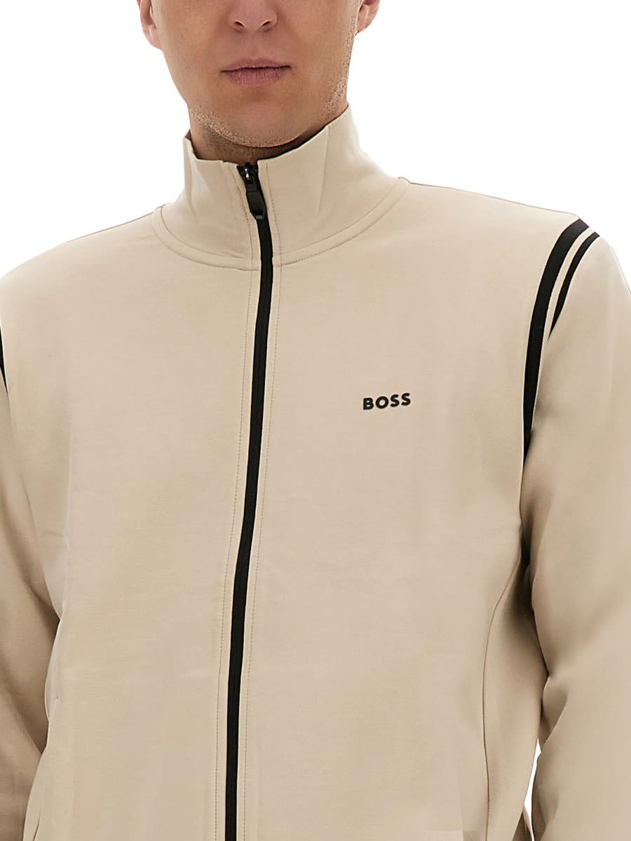 Hugo Boss Boss Zip-up Activewear Set With Contrasting Stripes