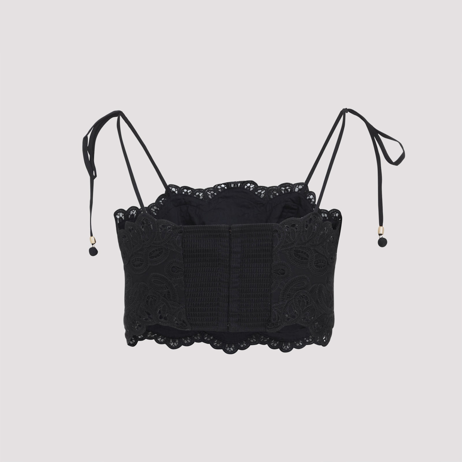 Zimmermann Rhiannon Embroidered Bodice Top In Black In Black