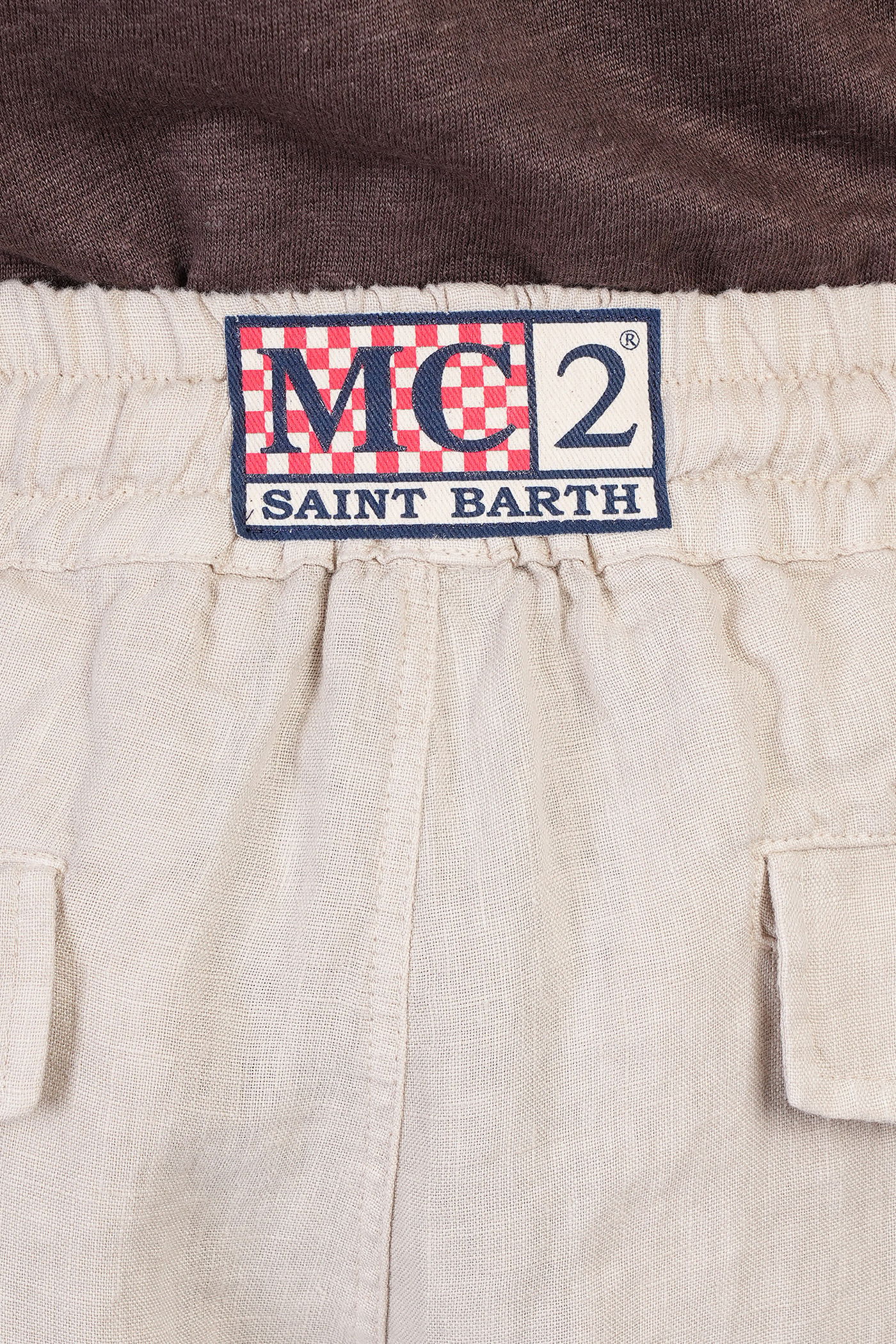 Mc2 Saint Barth Marseille Shorts In Beige Linen In Neutral