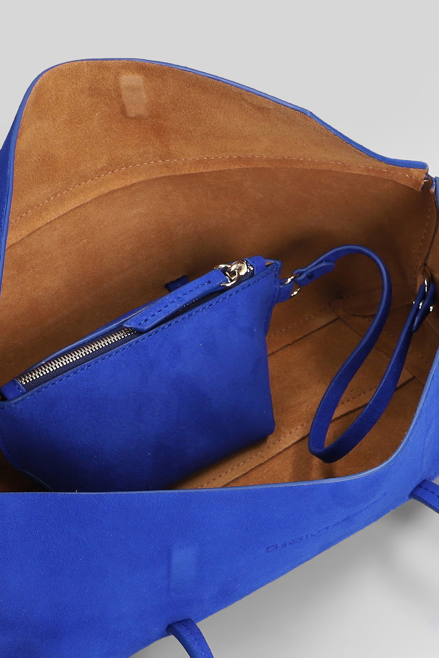 Christopher Esber Gondola Suede Mini Shoulder Bag In Blue Suede In Blue