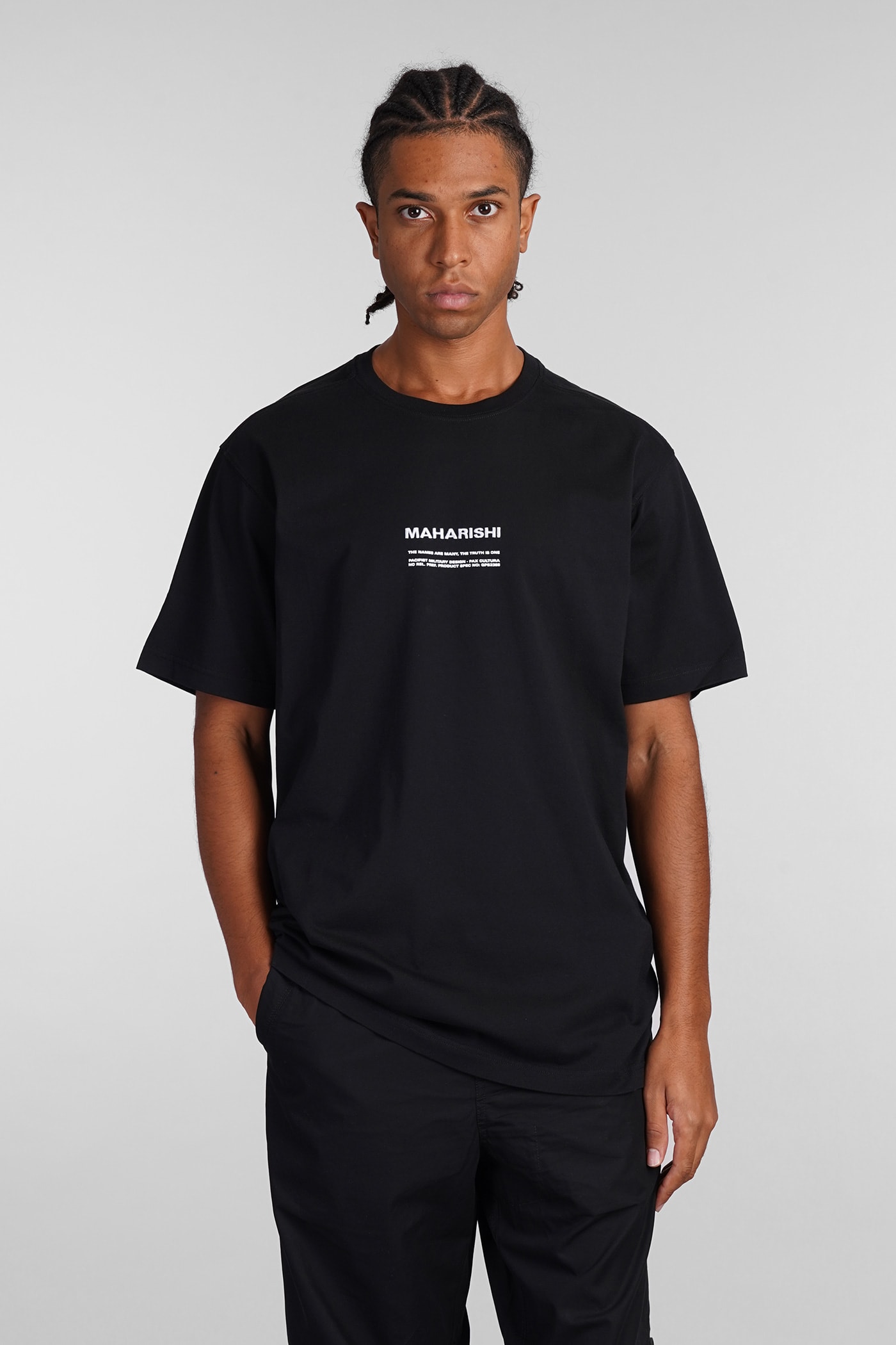 Shop Maharishi Pax Cultura T-shirt In Black Cotton