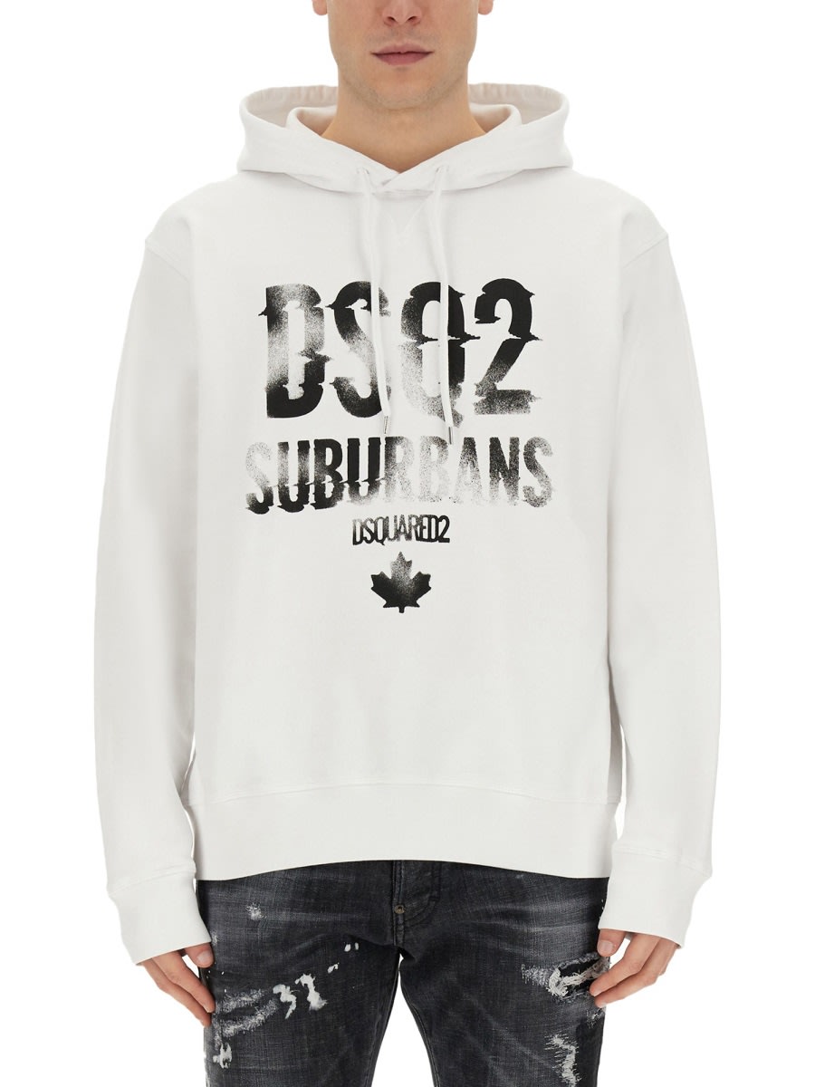 Shop Dsquared2 Suburbans Cool Fit Sweatshirt In White