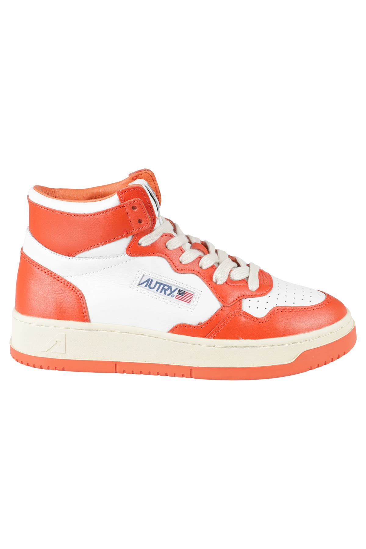 Autry Sneakers In Leat Tangerine