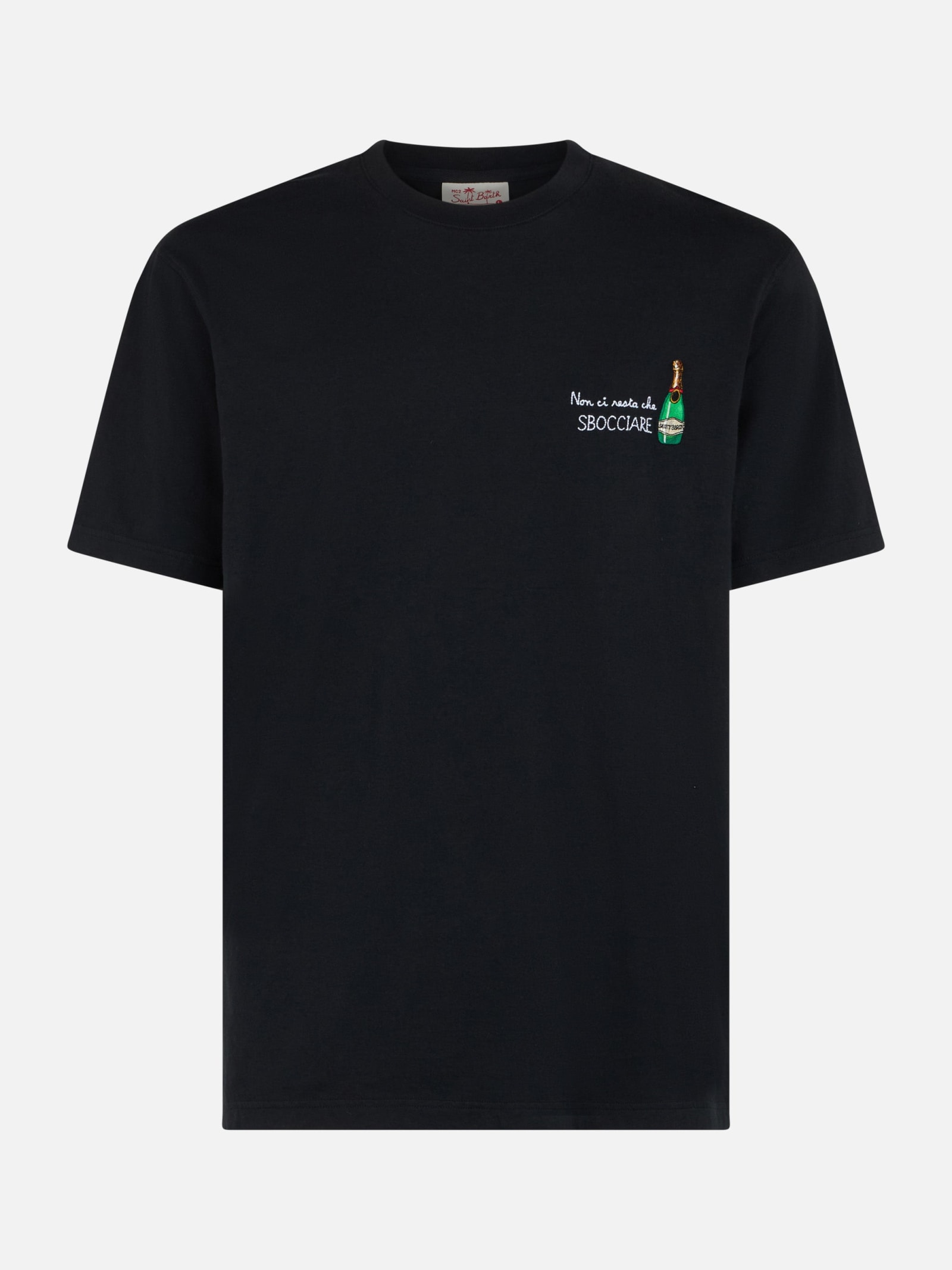 Mc2 Saint Barth T-shirt Classic Non Ci Resta Che Sbocciare In Black