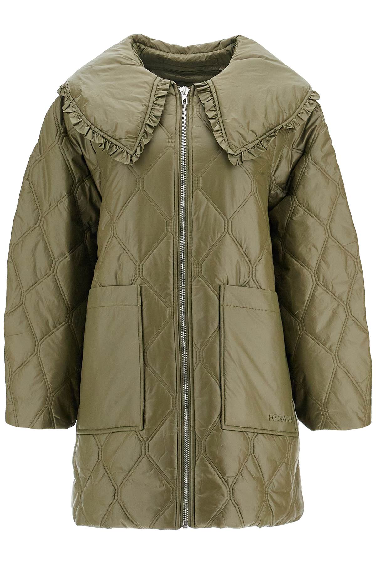 Lightweight Down Jacket With Oversized Collar