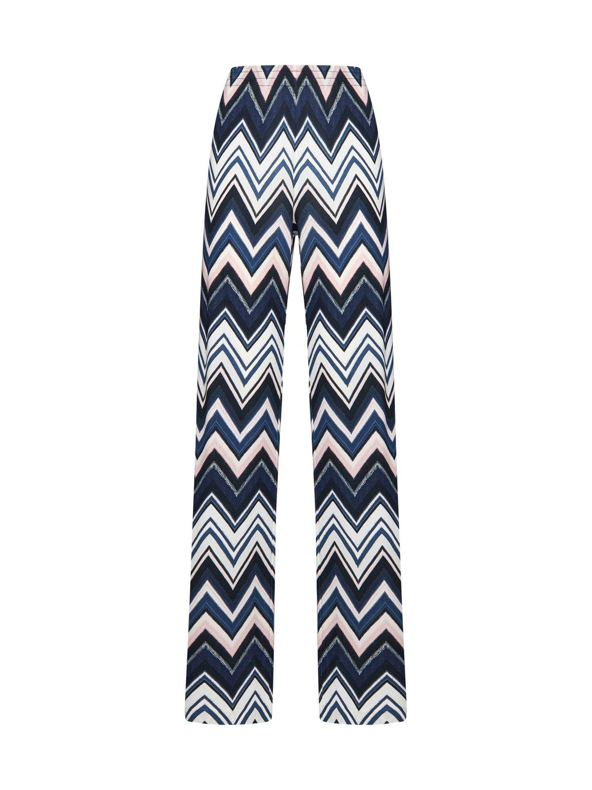 Shop Missoni Zigzag High Waist Trousers In Multicolour