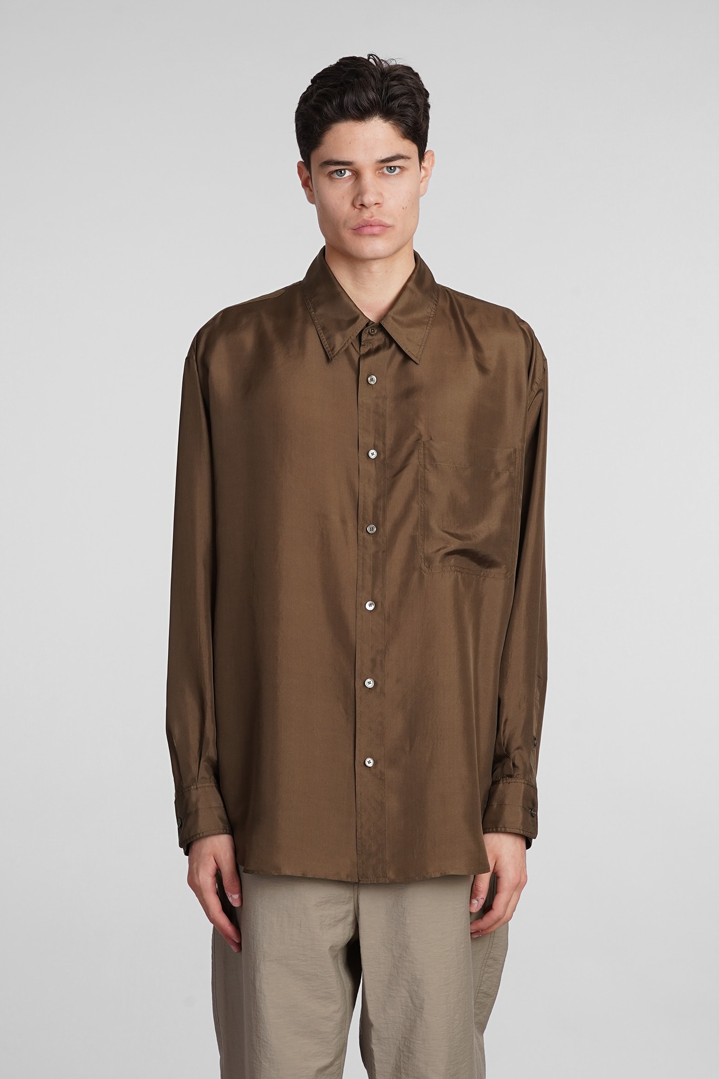 Shirt In Brown Silk