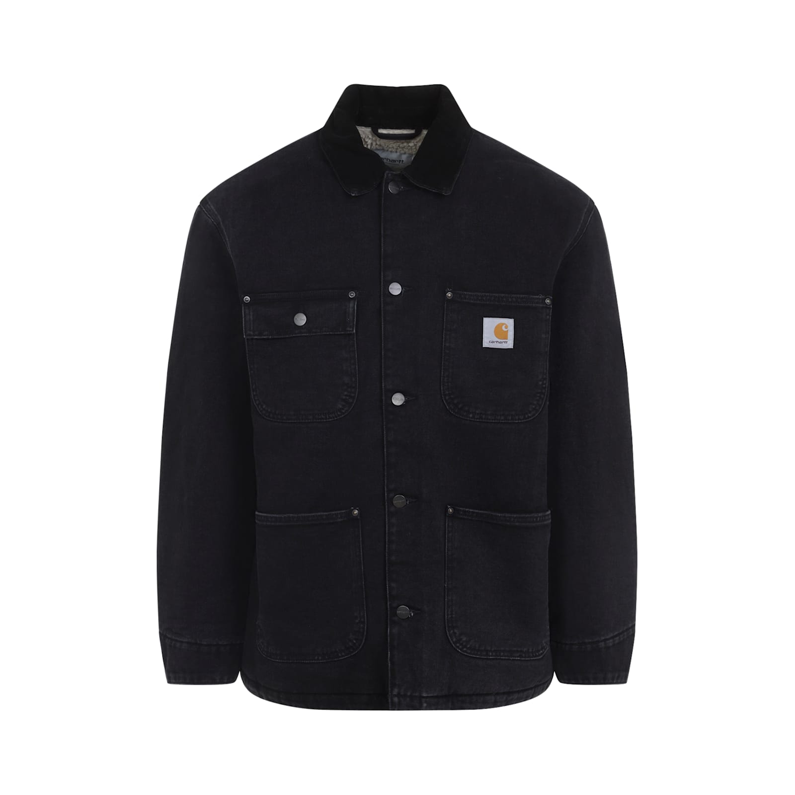 Carhartt Wip Structured Organic Cotton Casual Jacket In Black