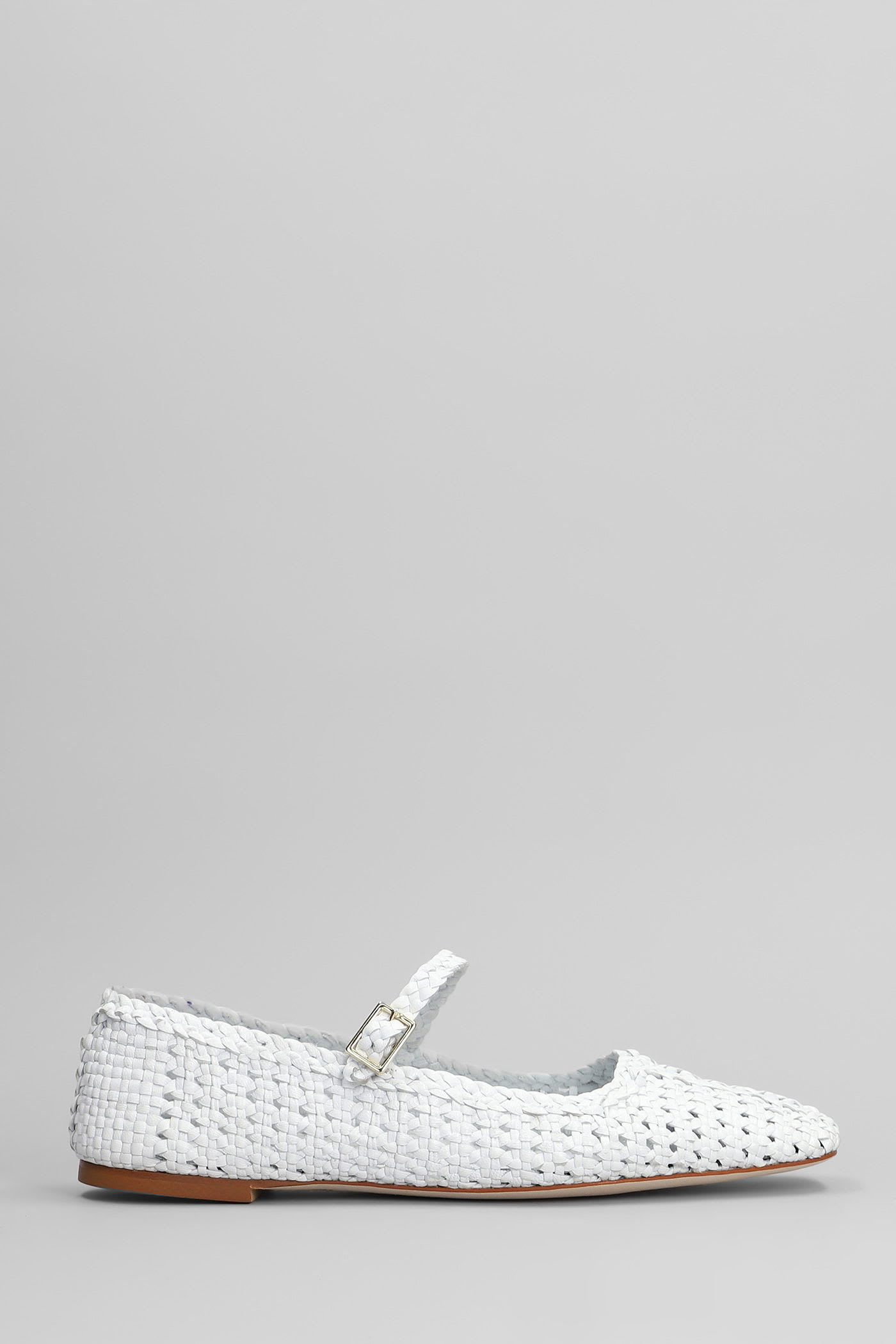 Ballet Flats In White Leather