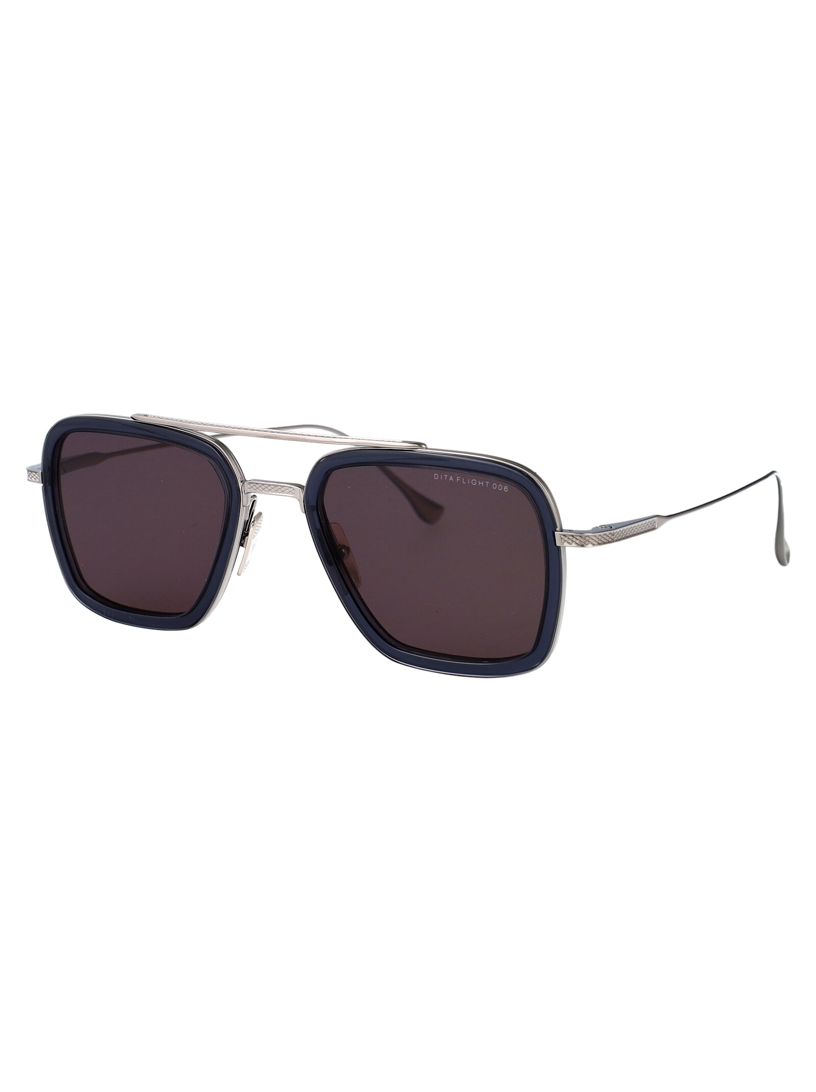 Dita Flight.006 Sunglasses In Smoke Grey Crystal - Black Palladium W Dark Grey - Ar