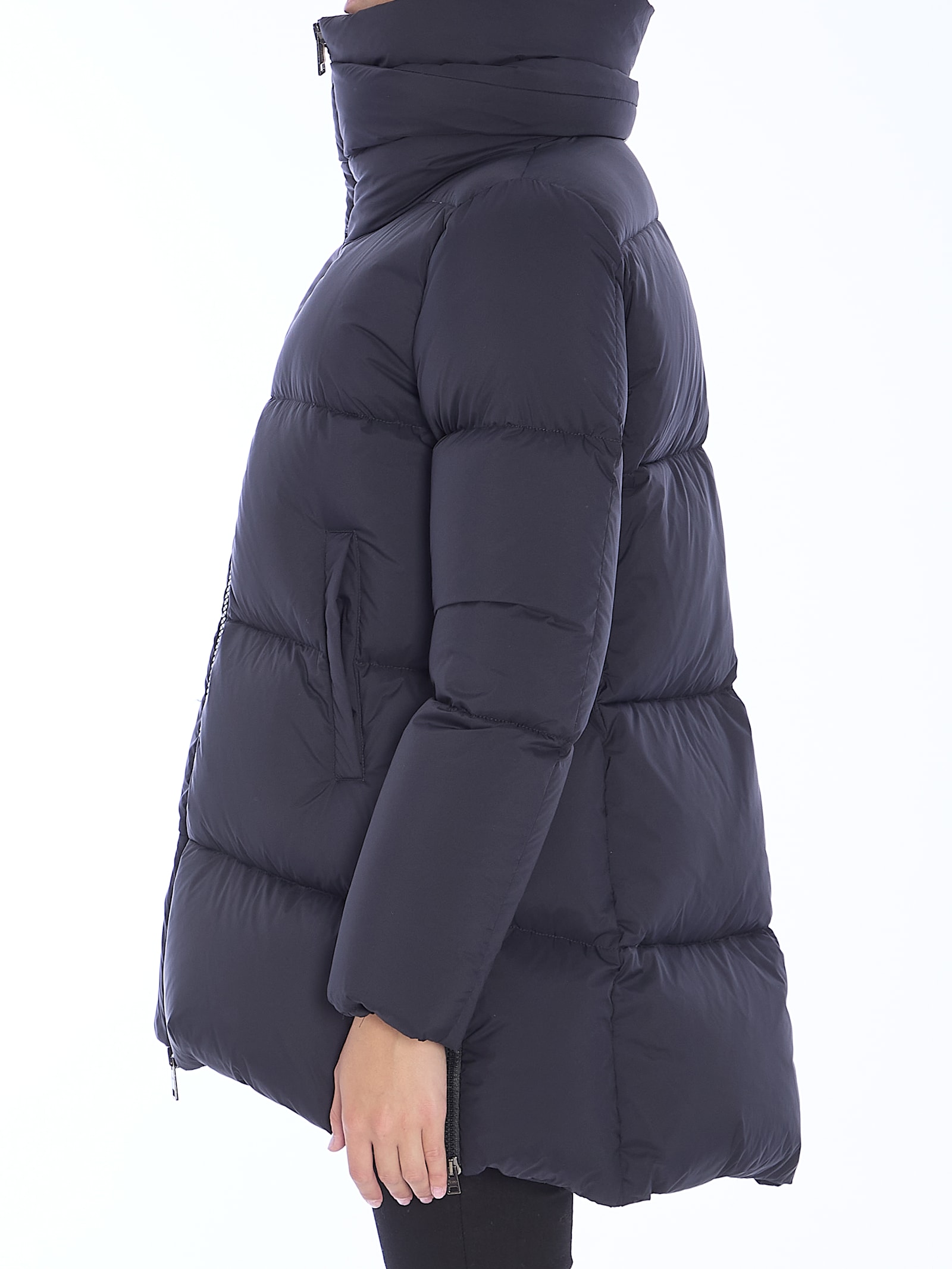 Shop Herno Nylon Down Jacket In Black