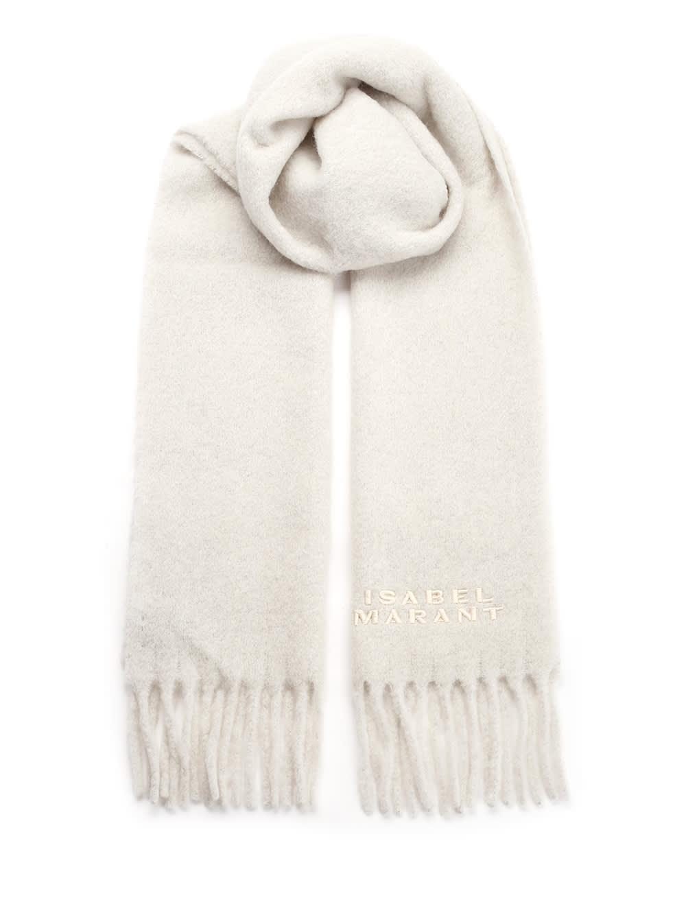 Isabel Marant Firny Logo-embroidered Scarf In Sand