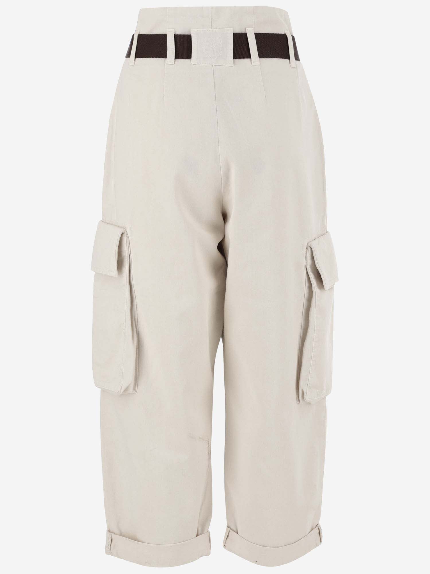 Shop Pinko Cotton Cargo Pants In White