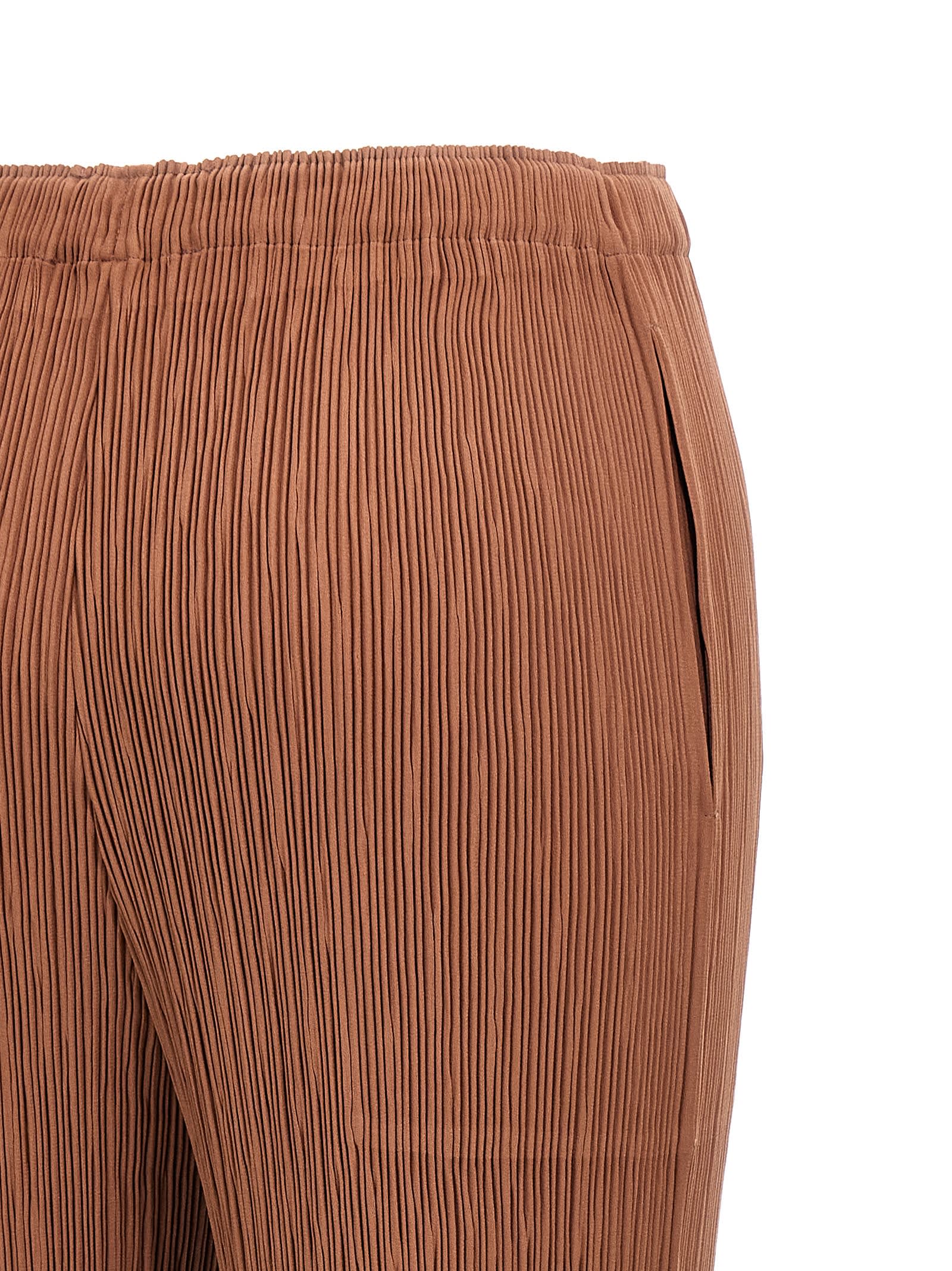 パンツ ISSEY MIYAKE 'Hatching Pleats' pants Brown ISSEY MIYAKE Men's HOMME PLISSE UNFOLD PANTS Brown HP33JF366