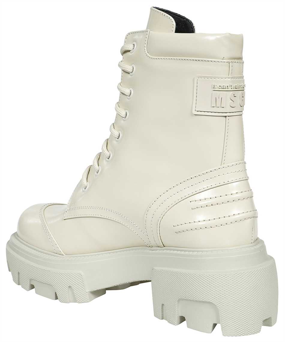 Msgm Lace-up Ankle Boots In White