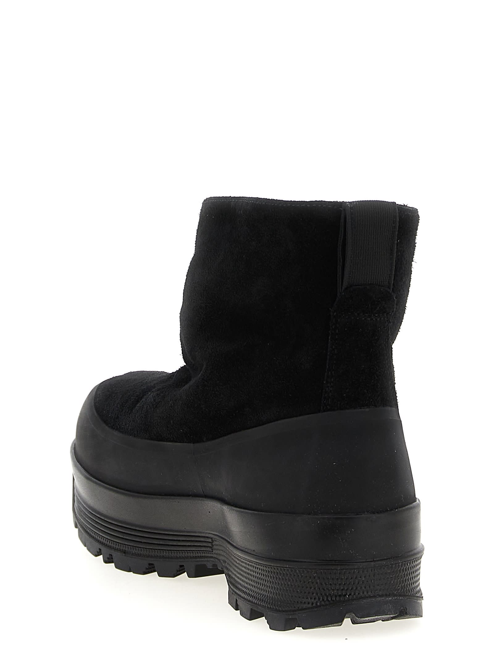 Stone Island Suede Ankle Boots In Black