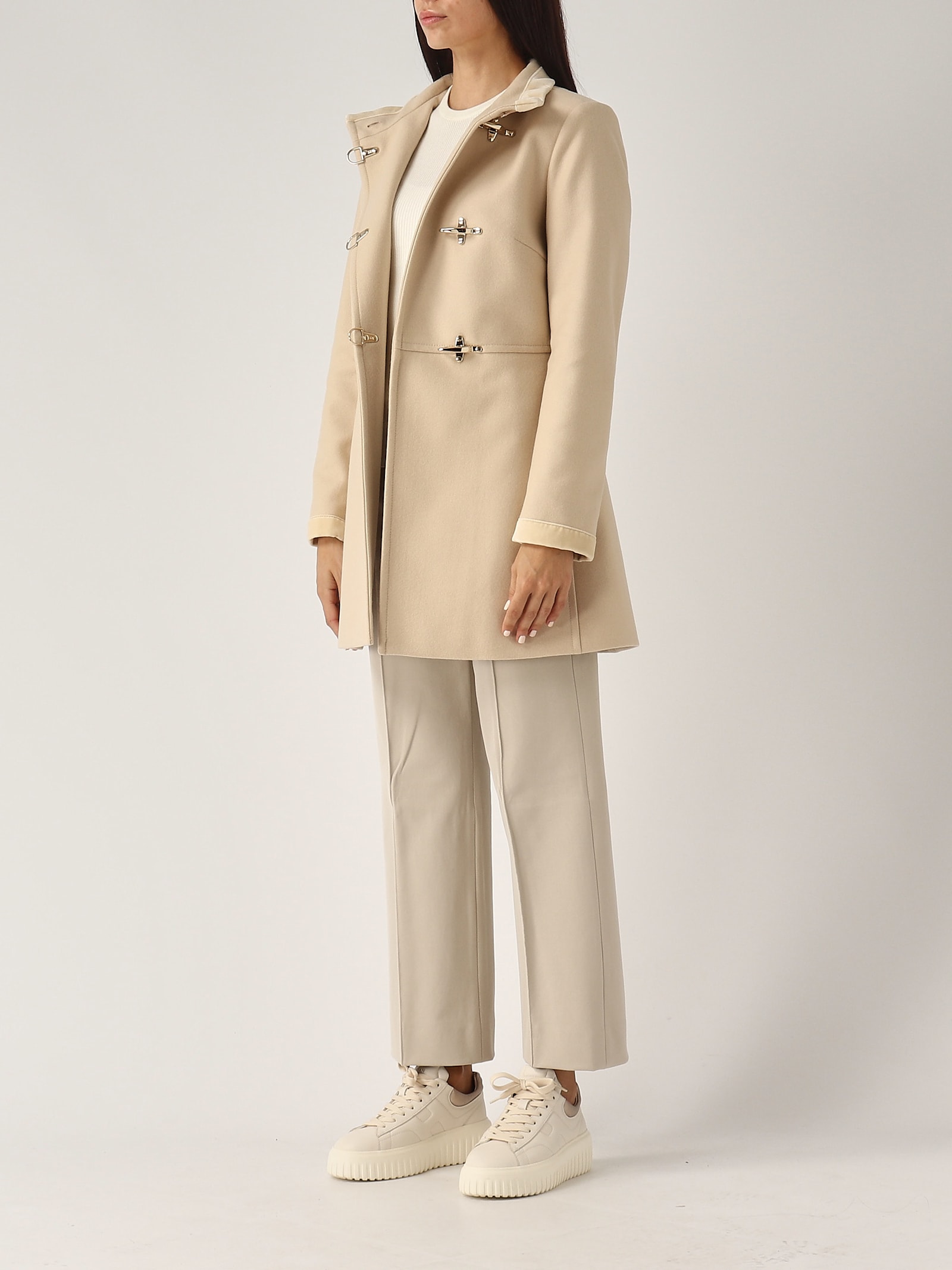 Shop Fay Virginia 3 Ganci Coat In Yogurt