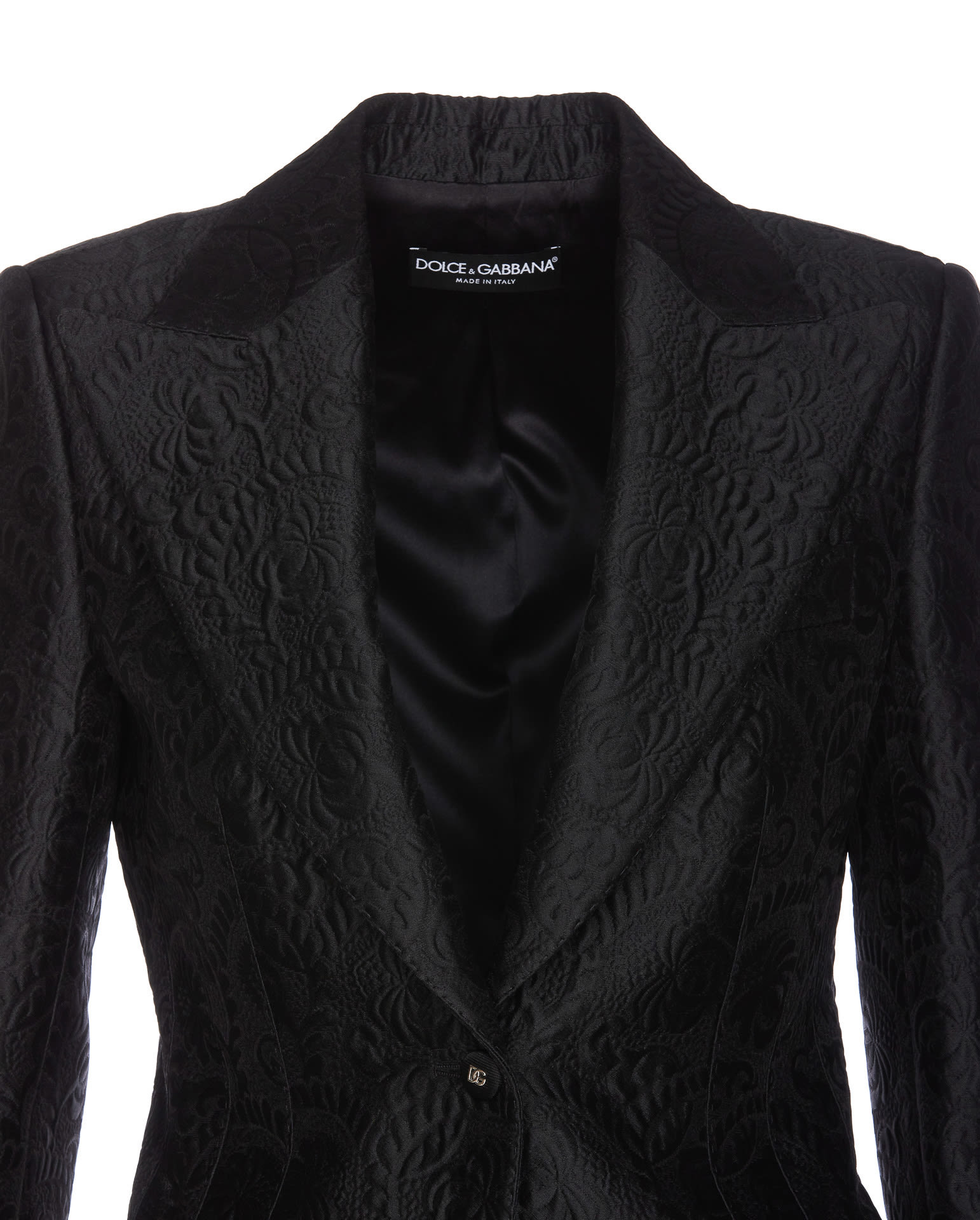 Shop Dolce & Gabbana Floral Turlington Single-breasted Jacket In Black