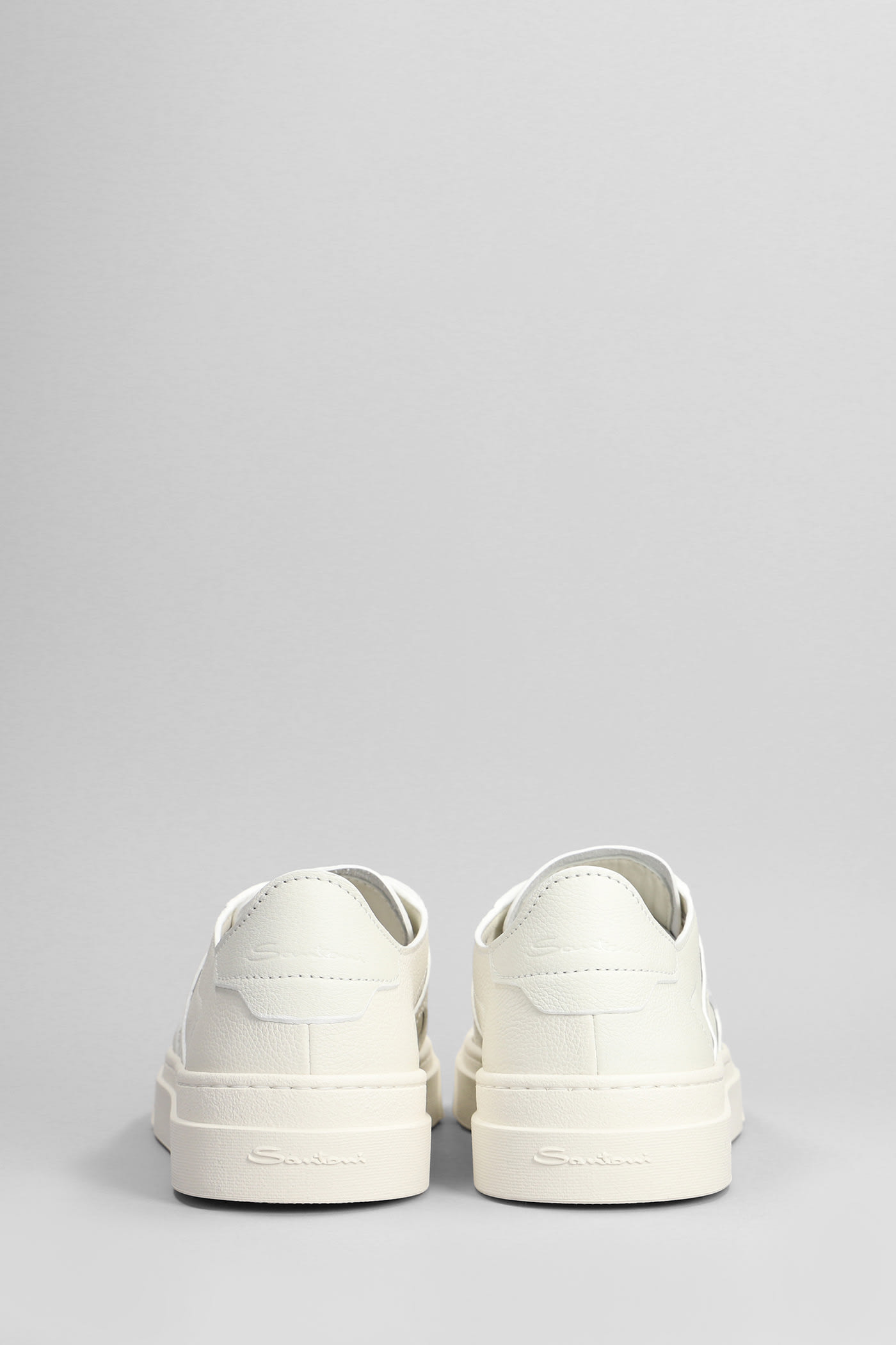 Shop Santoni Dbs Sneakers In White Leather