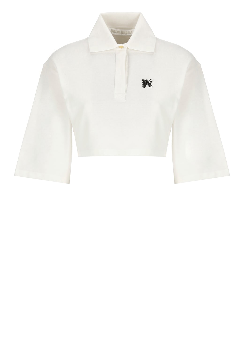 Shop Palm Angels Polo Shirt With Monogram Logo In White