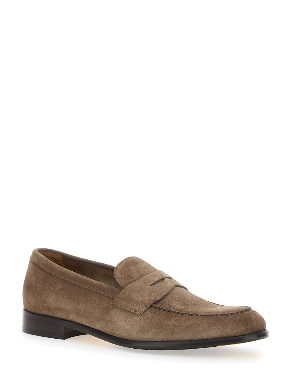 Doucal's Standford Beige Slip-on Loafers In Leather Man In Beige