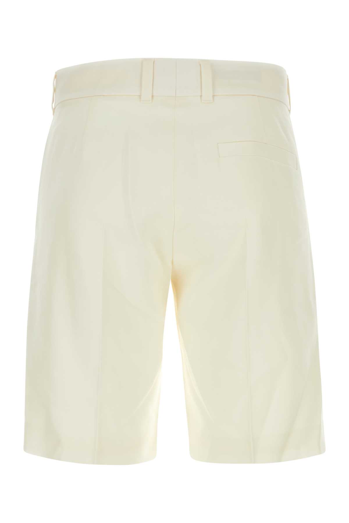 Shop Casablanca Ivory Gabardine Bermuda Shorts In White