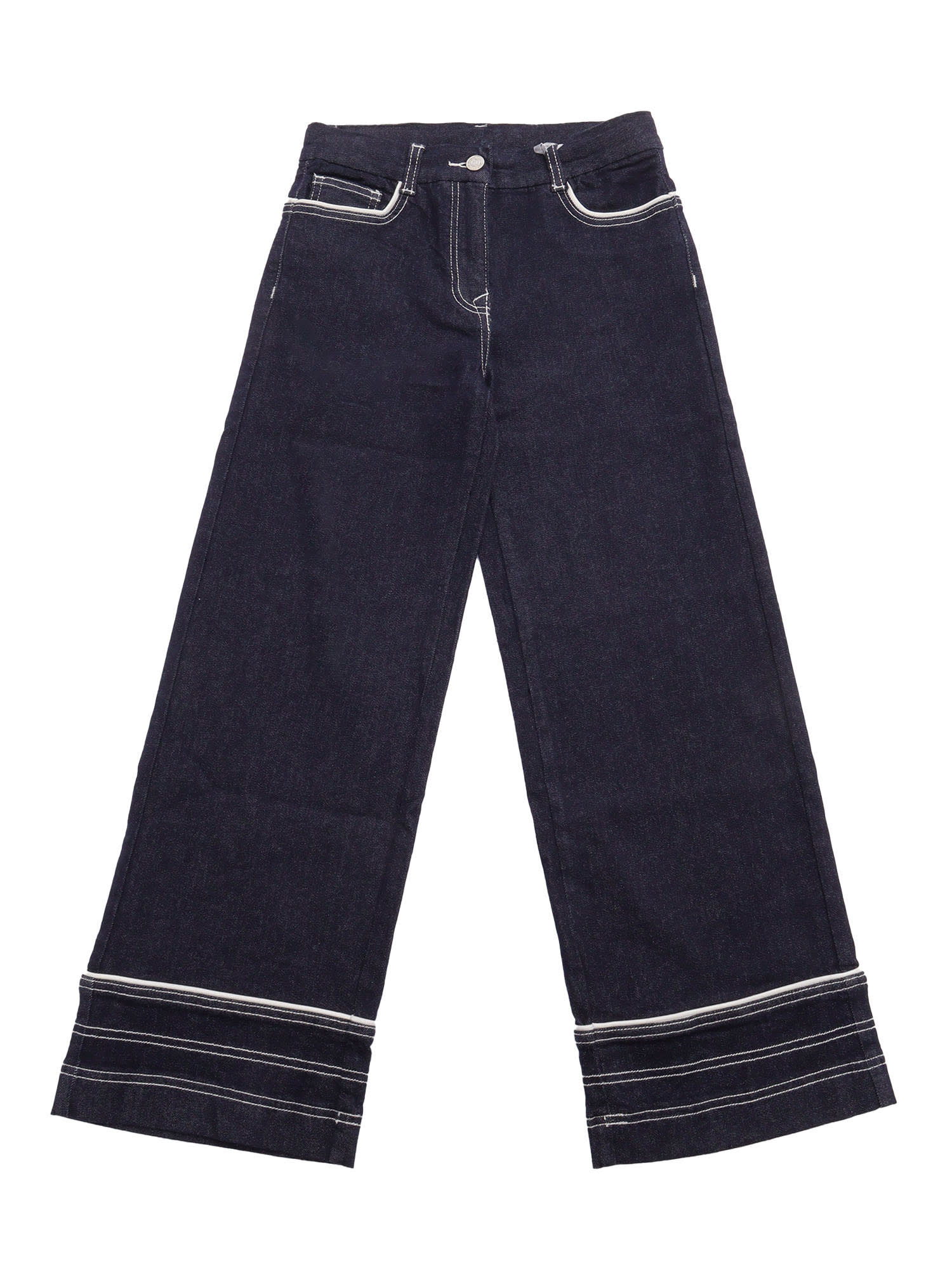 Monnalisa Heart Pockets Jeans In Blue