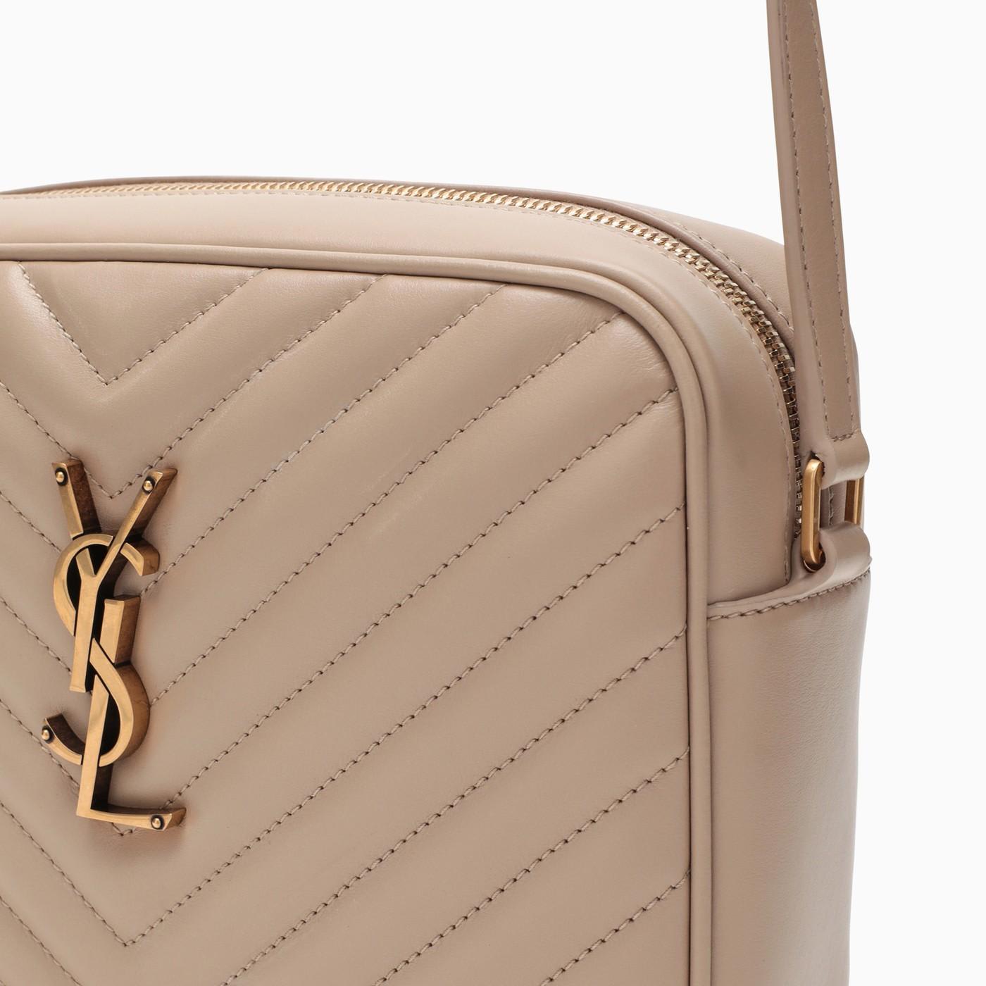 Saint Laurent Lou Zip-up Quilted Crossbody Bag In Beige