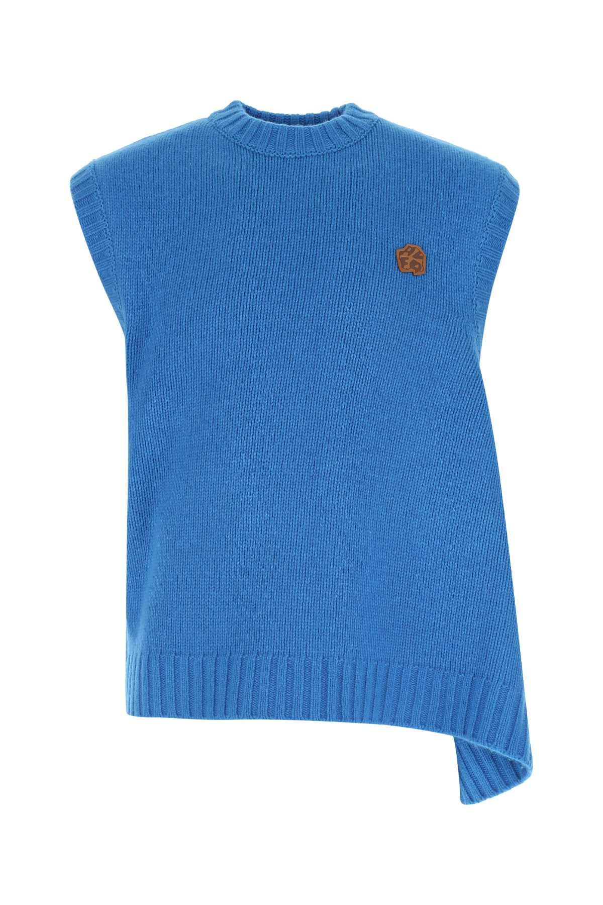 Shop Ader Error Turquoise Wool Blend Oversize Vest In Skyblu