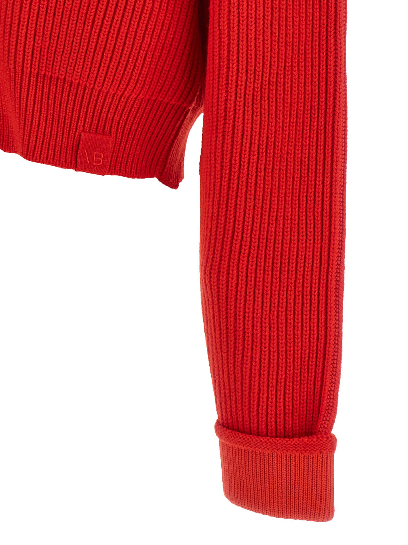 Shop Victoria Beckham Cropped Cardigan In Red