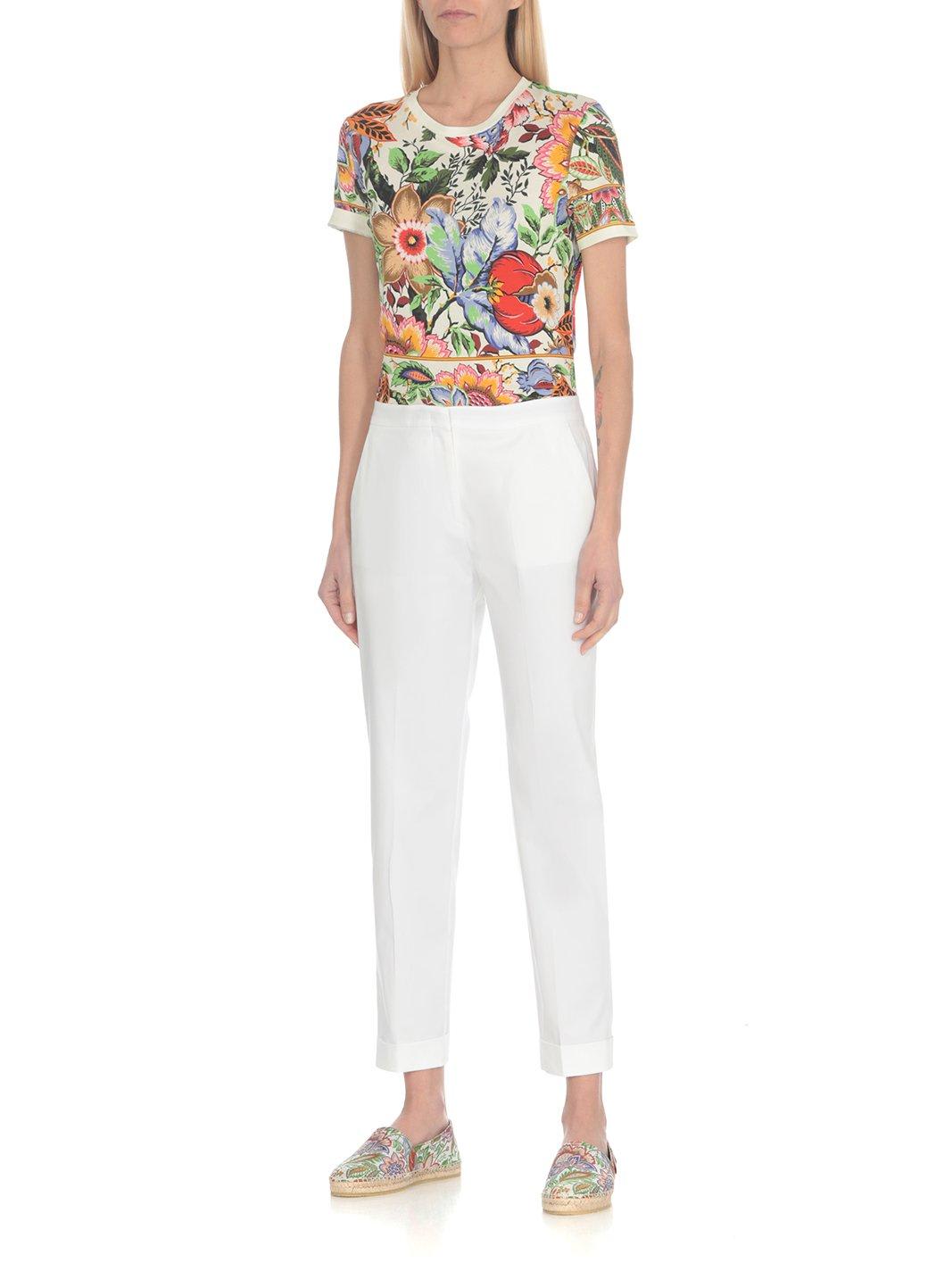 Shop Etro Cropped Mid-rise Trousers