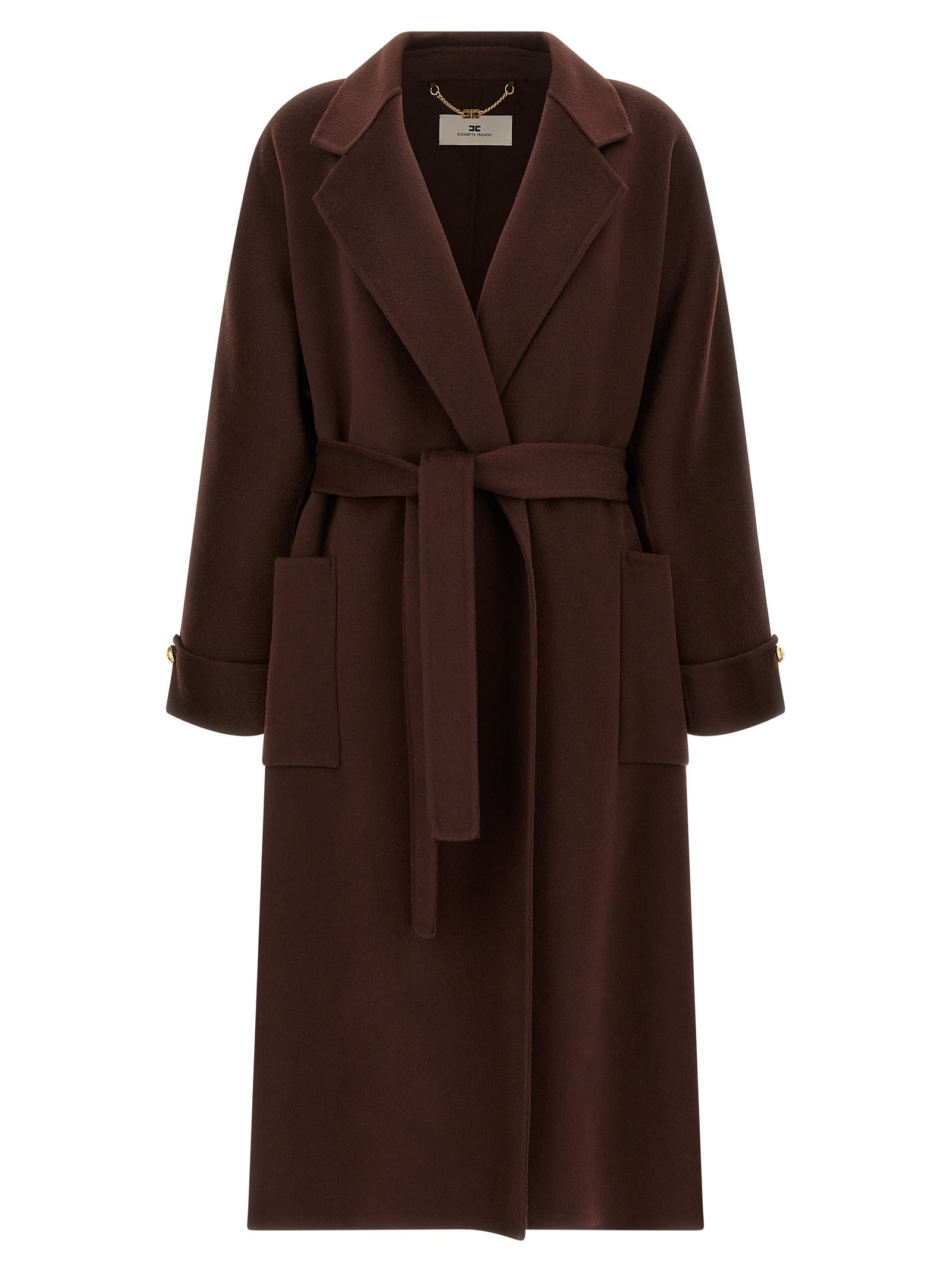 Elisabetta Franchi Dressing Gown Coat Coats And Trench Coats Brown In Brown