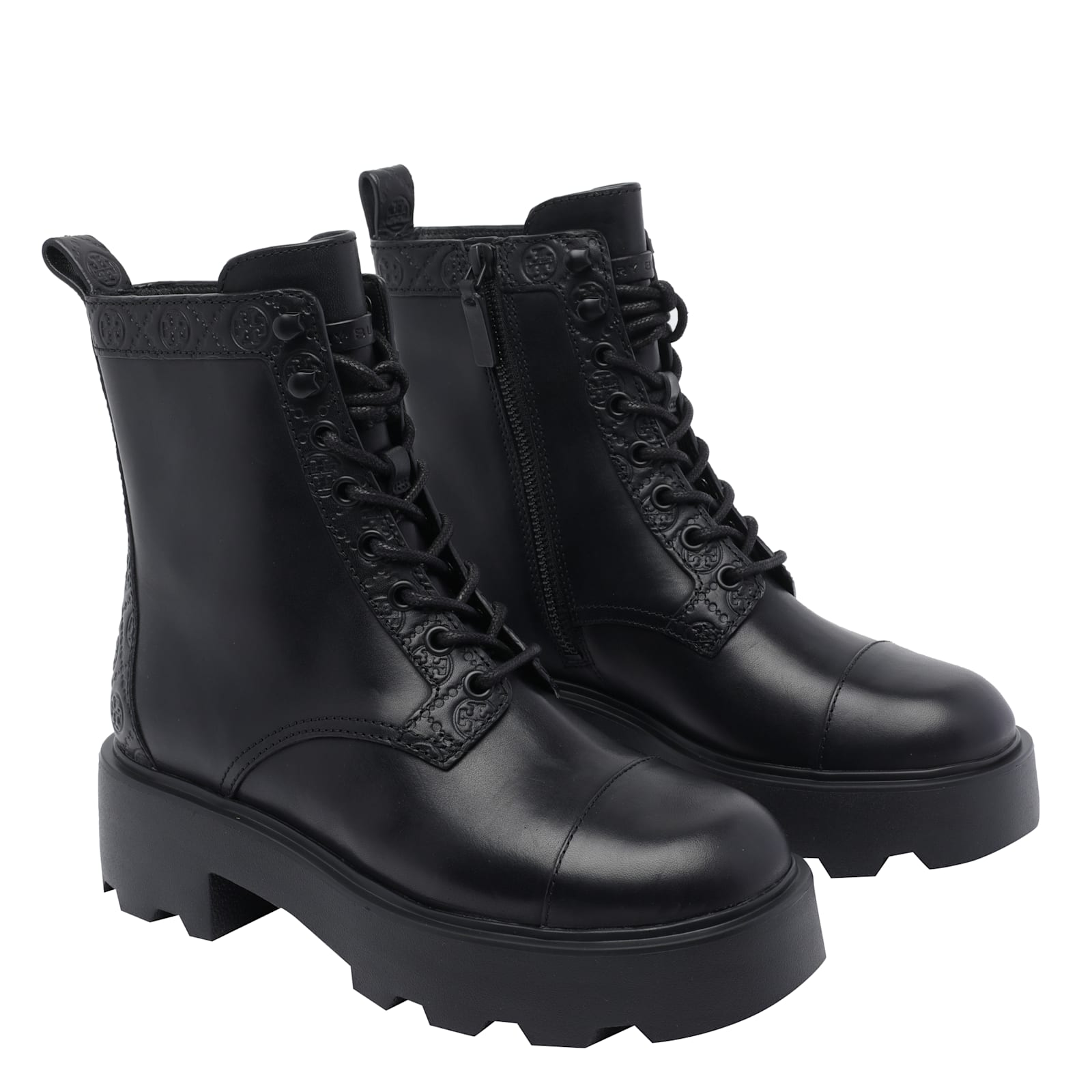 Tory Burch T Monogram Ankle Boots In Black