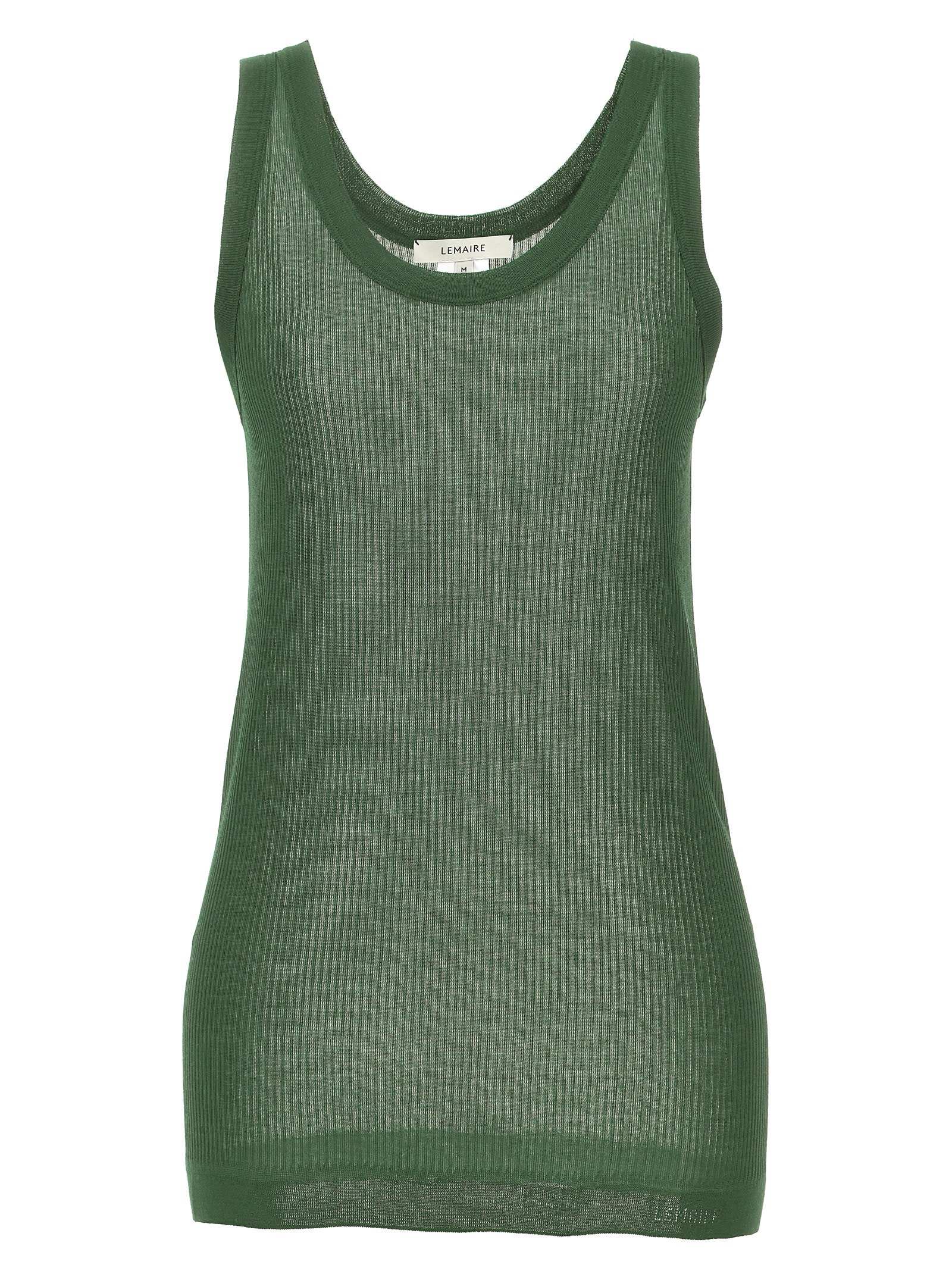 Shop Lemaire Seamless Rib Tank Top In Green