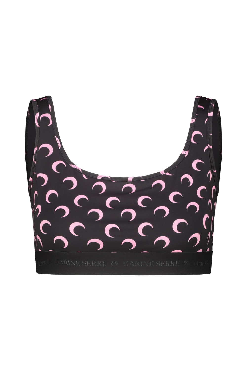 Marine Serre Moon Printed Jersey Sport Bra In Multi