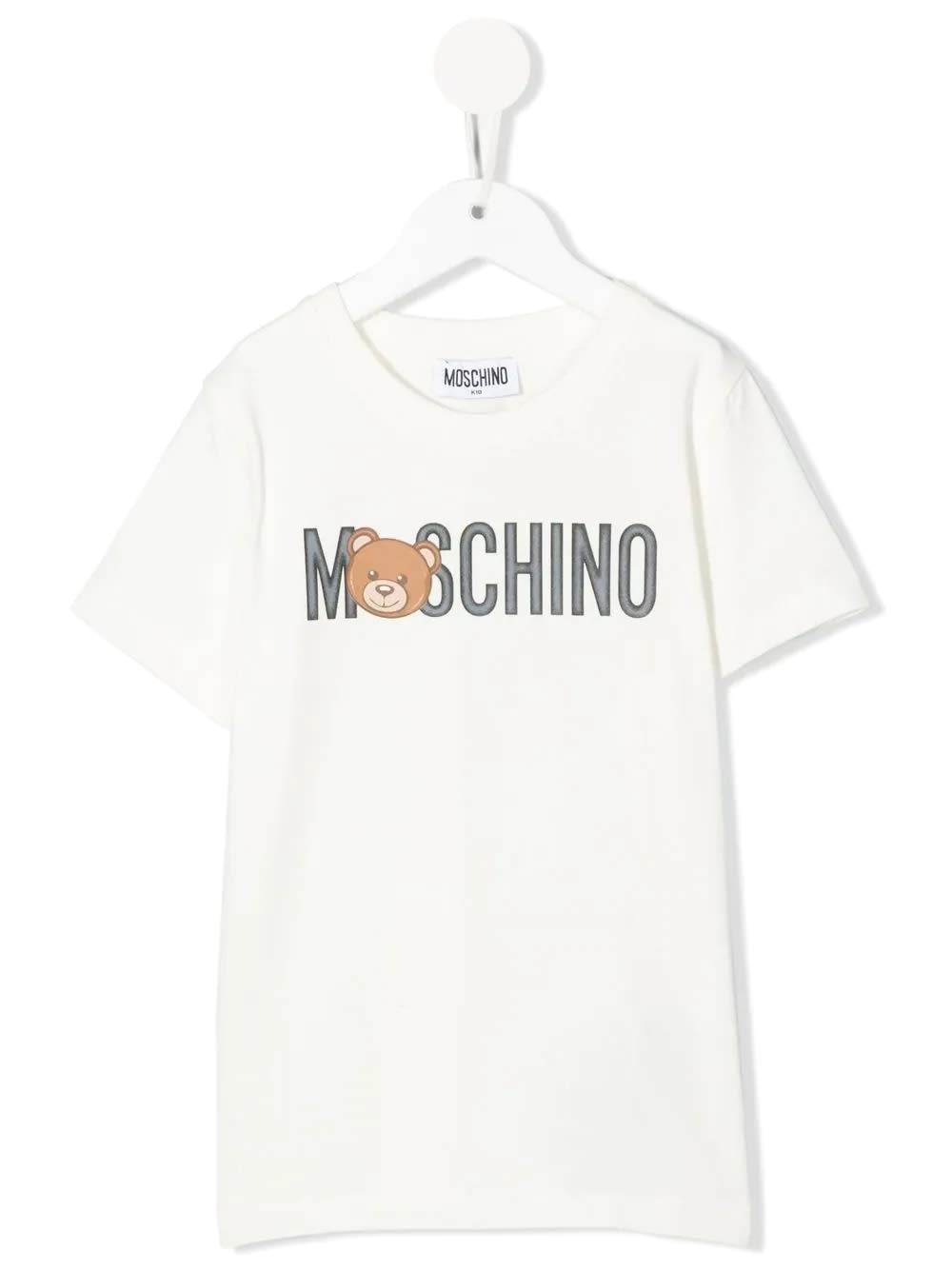 Kids White Moschino Teddy Bear T-shirt