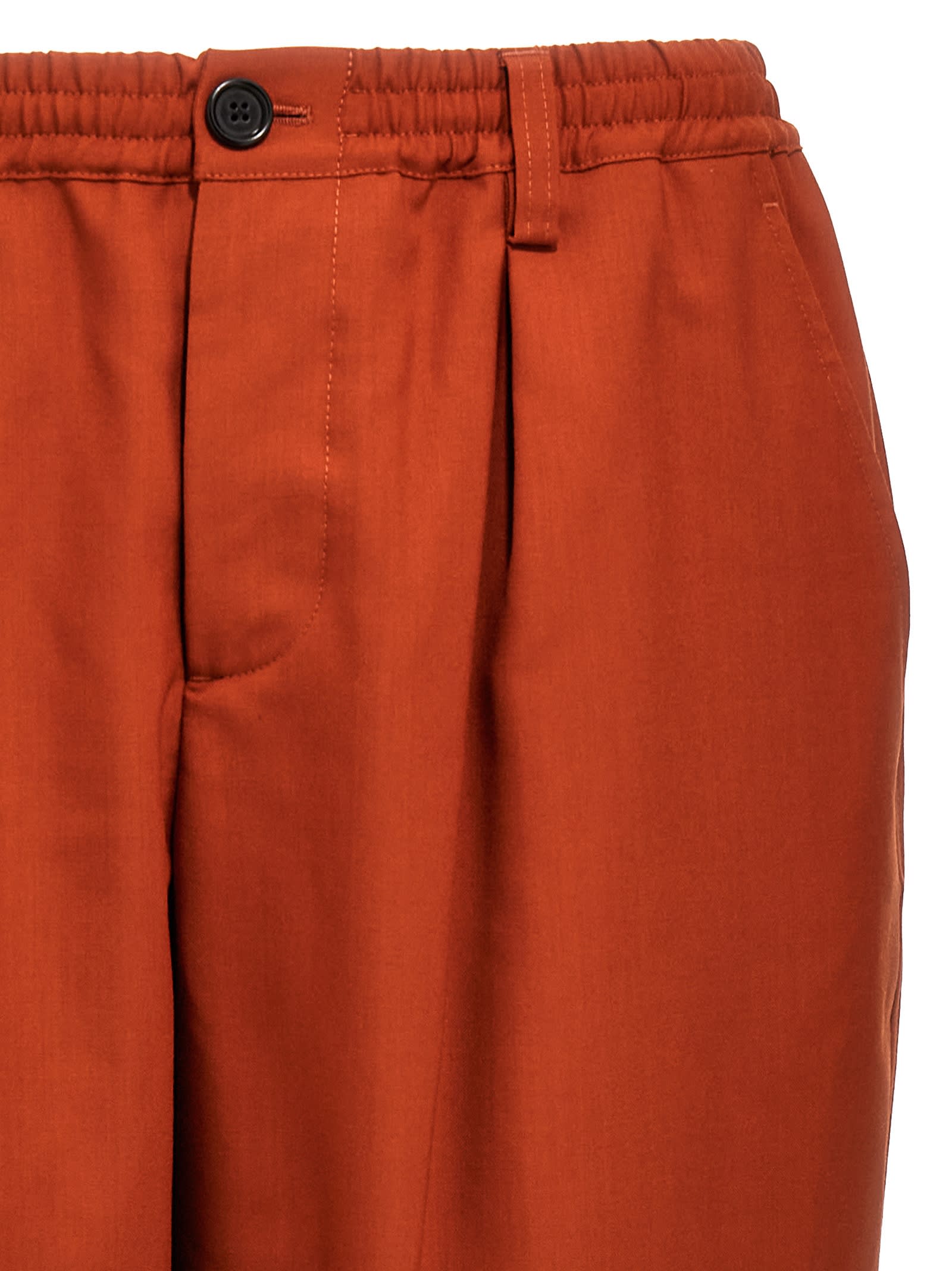 Shop Marni Wool Pants In Orange