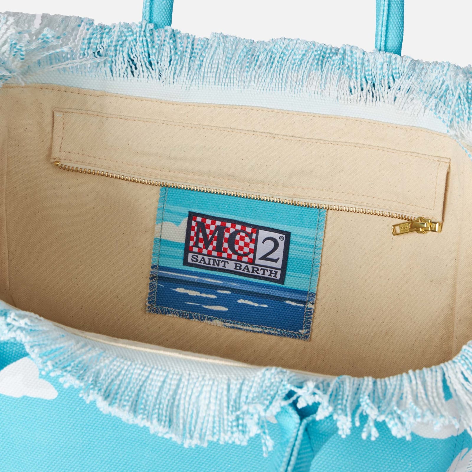 MC2 SAINT BARTH VANITY CANVAS SHOULDER BAG WITH PORTO CERVO PRINT