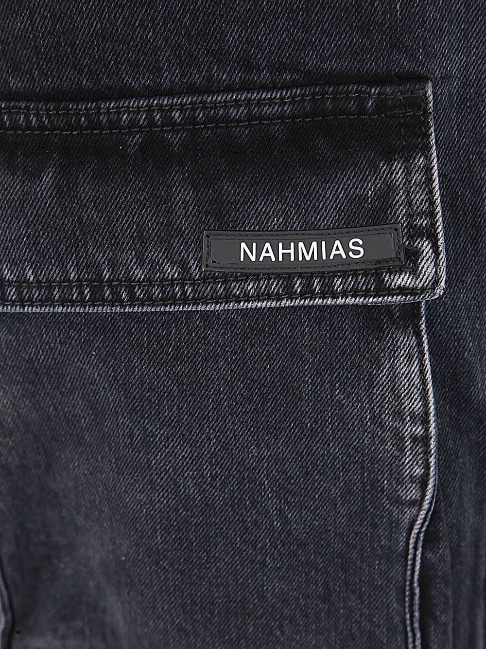 Shop Nahmias Denim Logo Cargos In Charcoal Wash