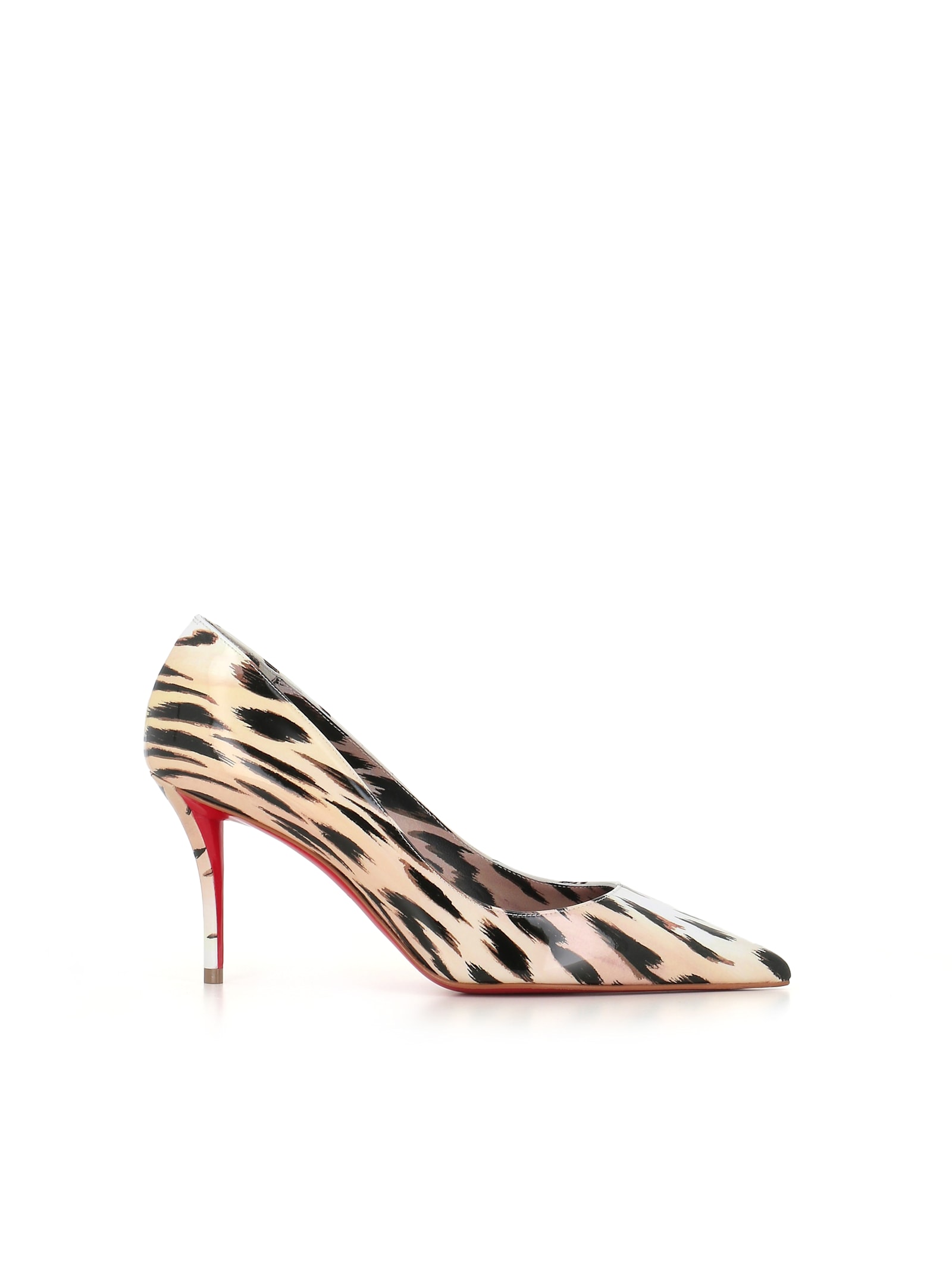 Christian Louboutin Miss Z Gigi 80 Leopard-print Patent-leather Point-toe Pumps In Leopard