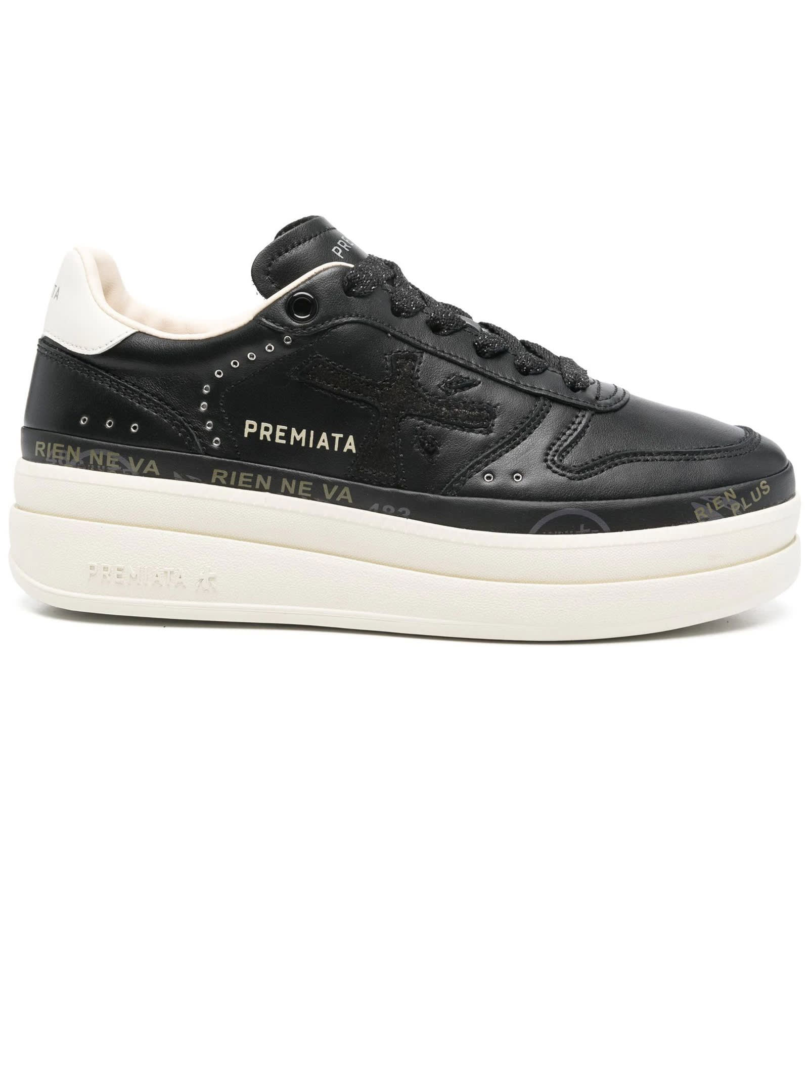 Shop Premiata Black Micol Sneakers