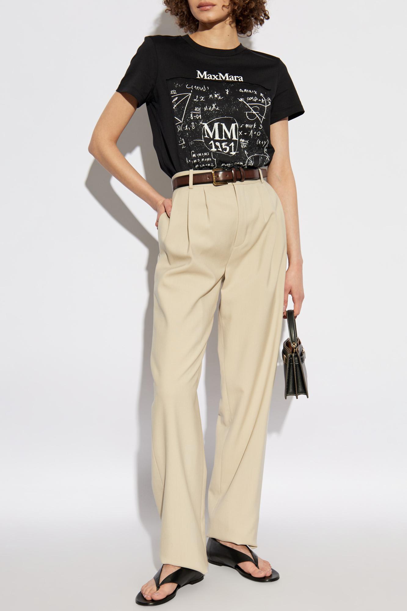 Max Mara T-shirt Colibri In Black