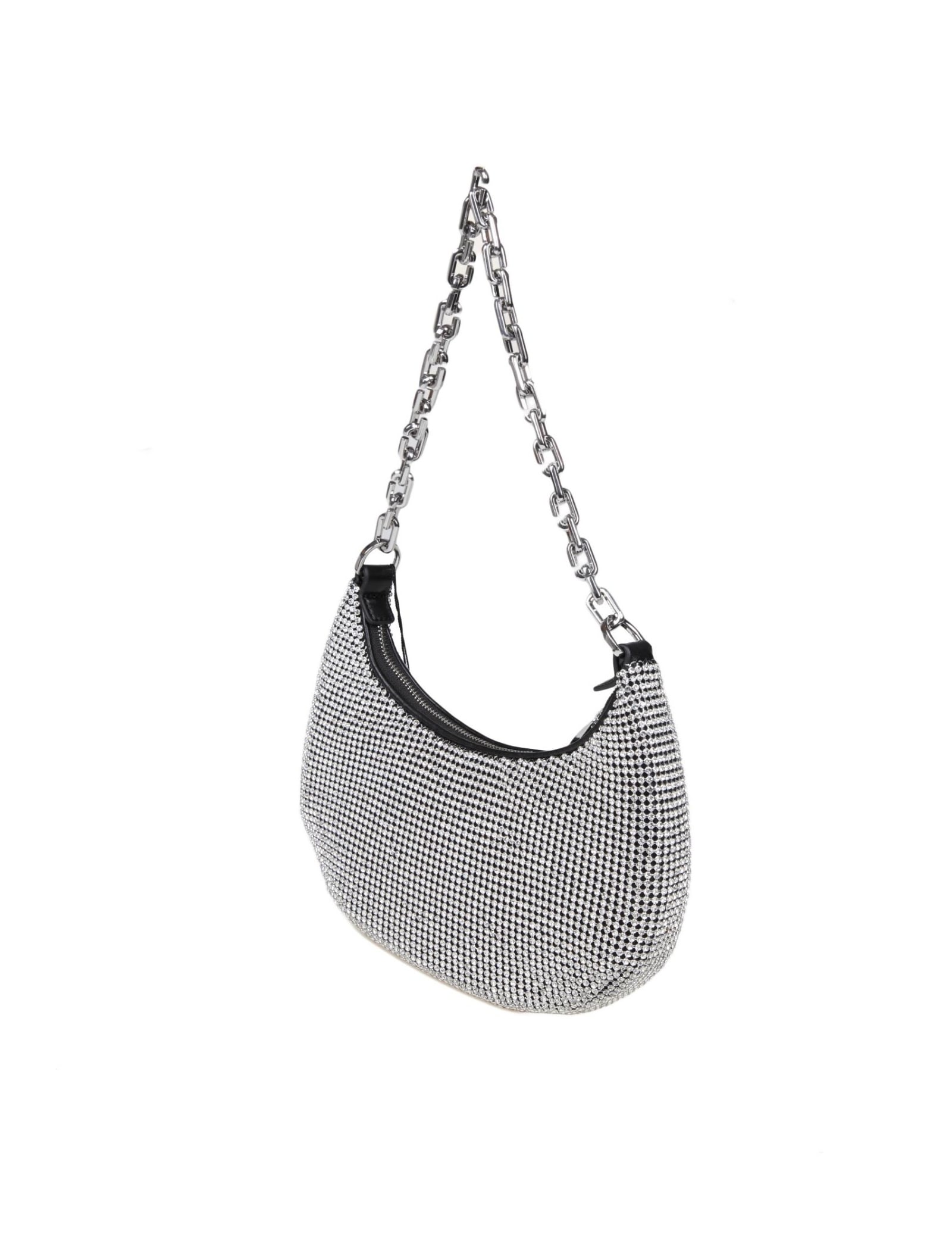 Shop Marc Jacobs The Small Curve Shoulder Bag With Rhinestone In Crystals
