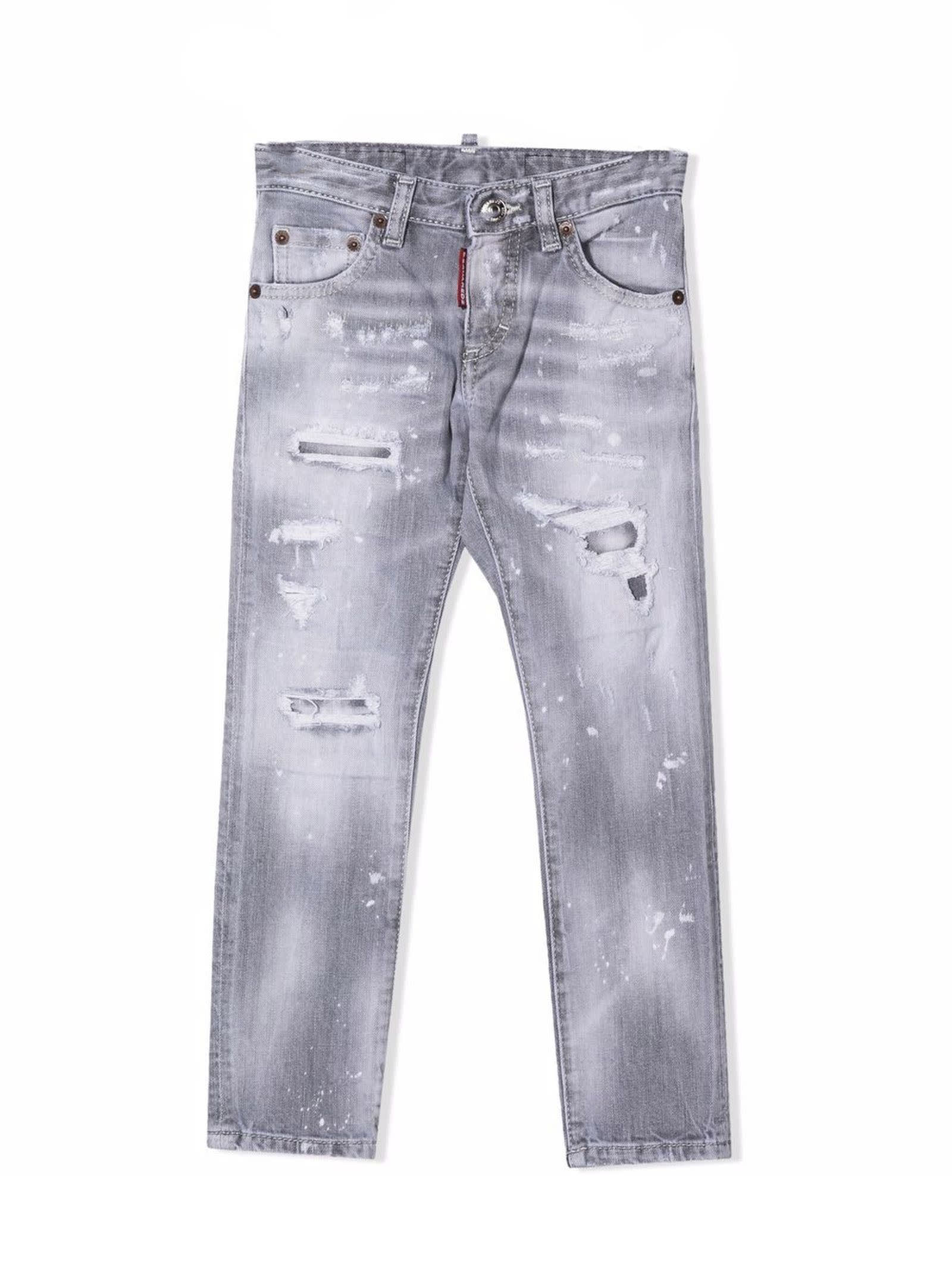 Dsquared2 Grey Cotton Jeans