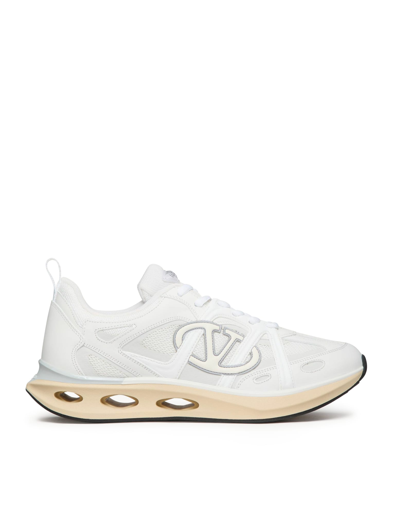 Shop Valentino Vlogo Easyjog Sneakers In Zgz White Ivory Grey