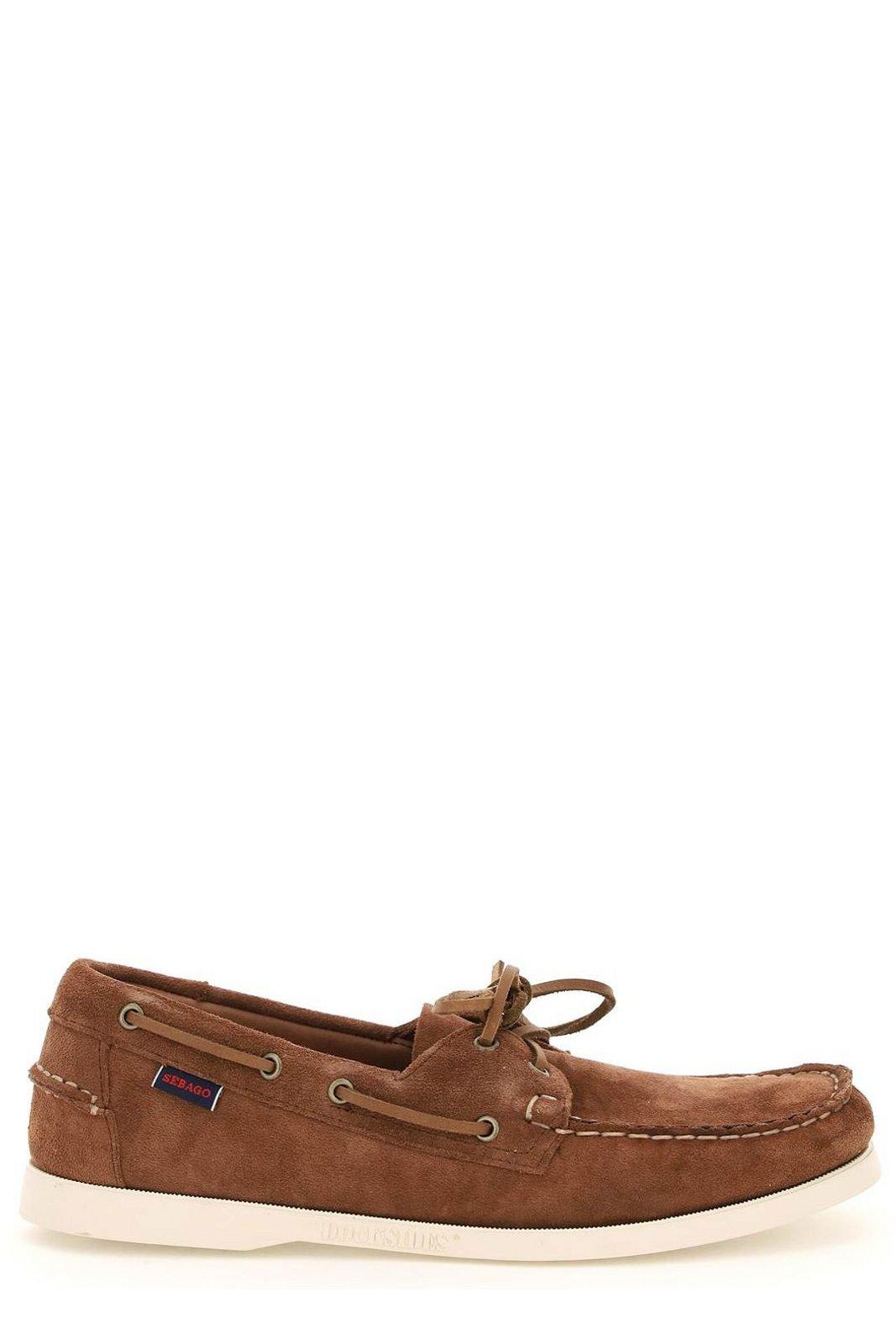 Shop Sebago Lace-up Round Toe Boat Shoes In Dark Brown