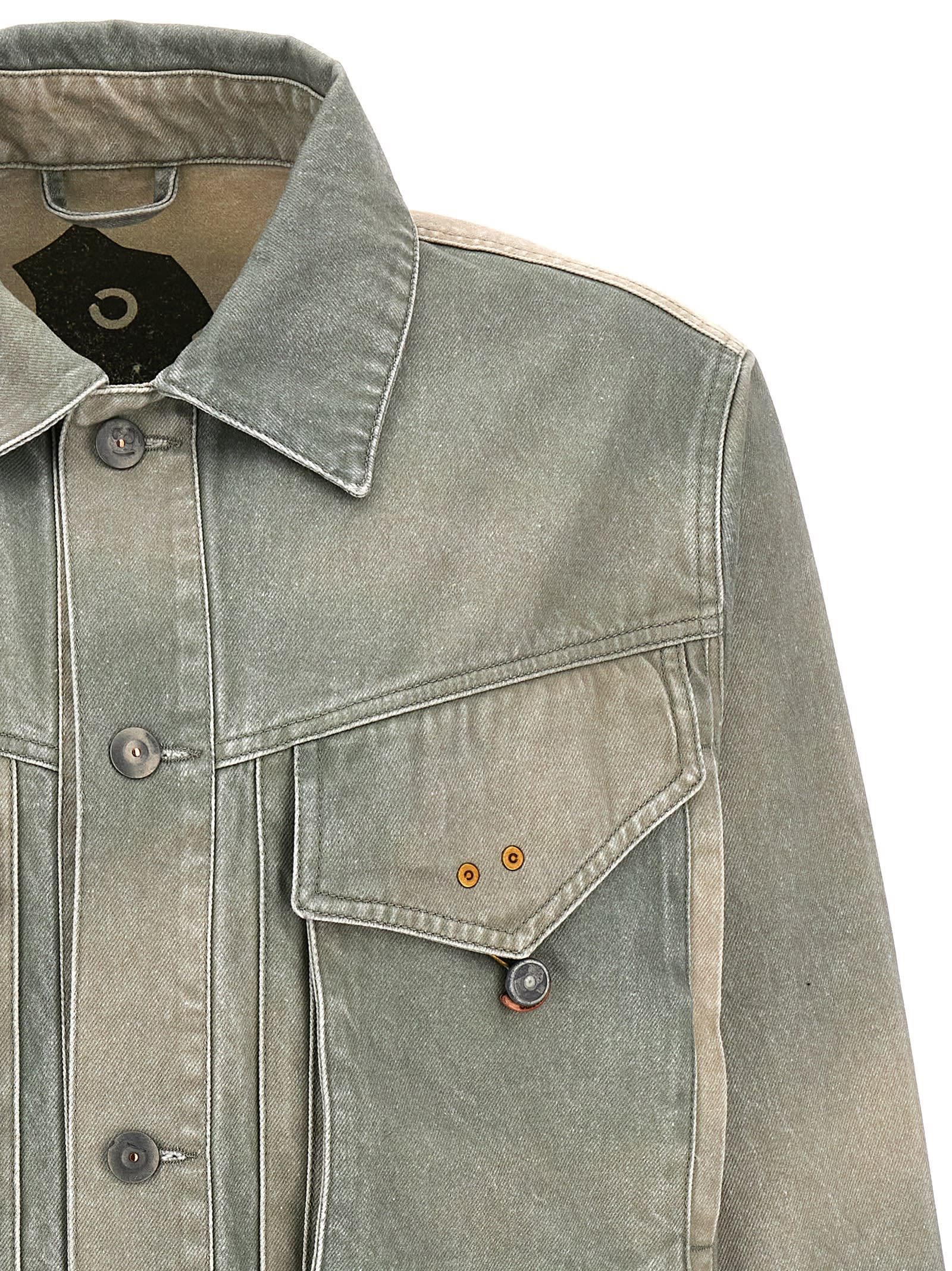Shop Objects Iv Life Traditional Denim Jacket In Green