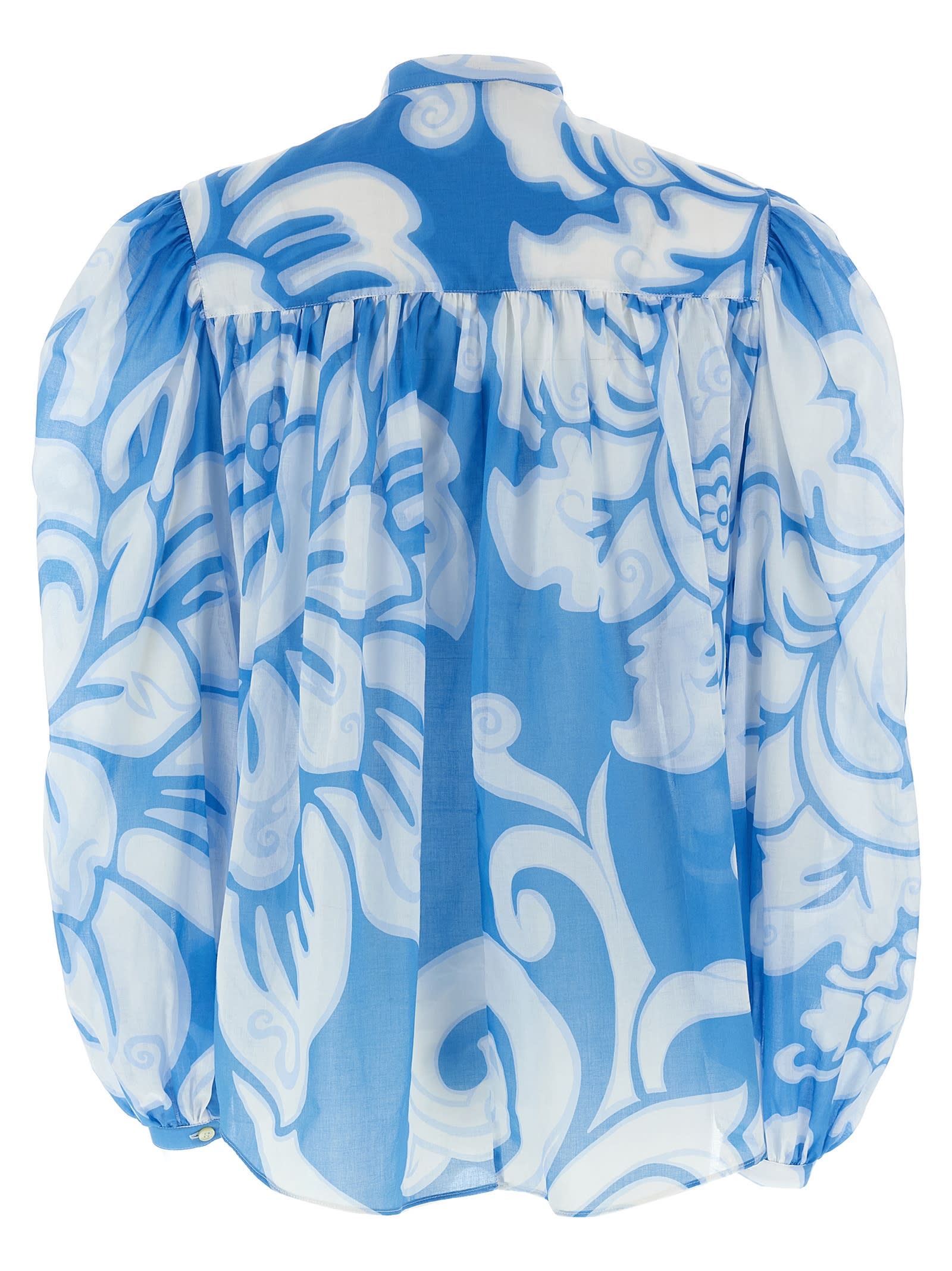 Etro Floral Print Blouse In Light Blue